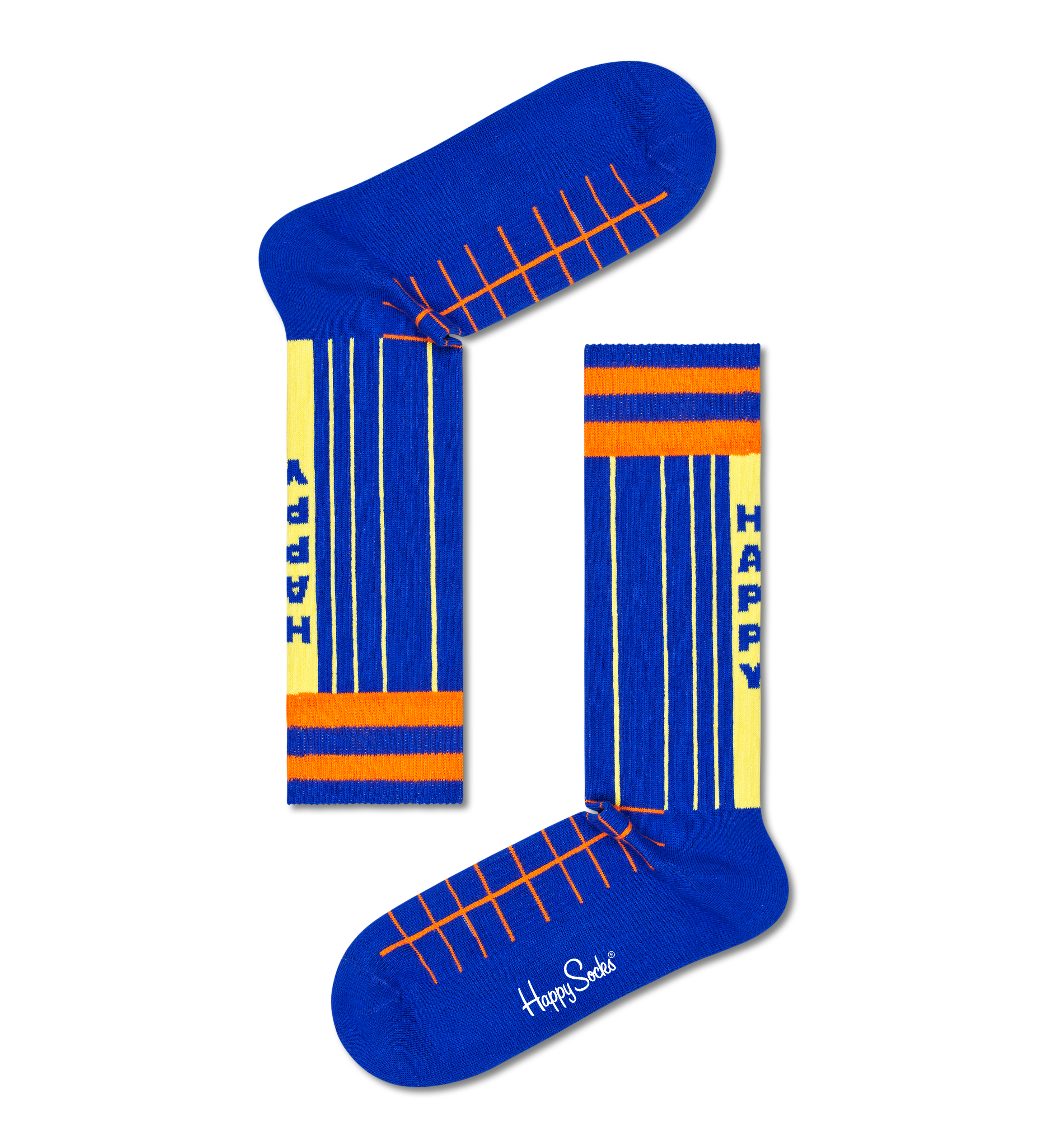 Blue Grid Stripe Crew Sock | Happy Socks