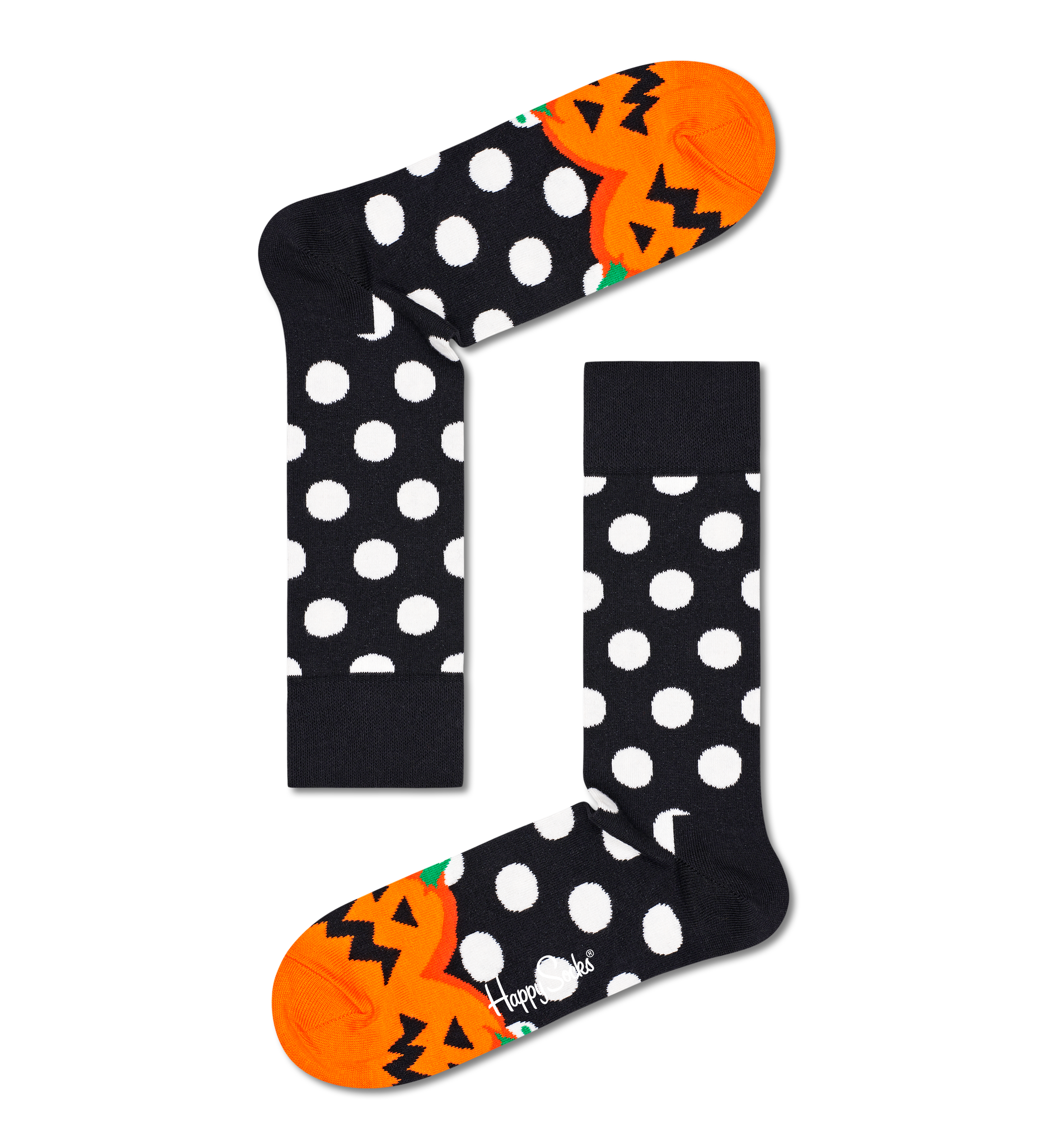 Black Halloween Pumkin Crew Sock | Happy Socks