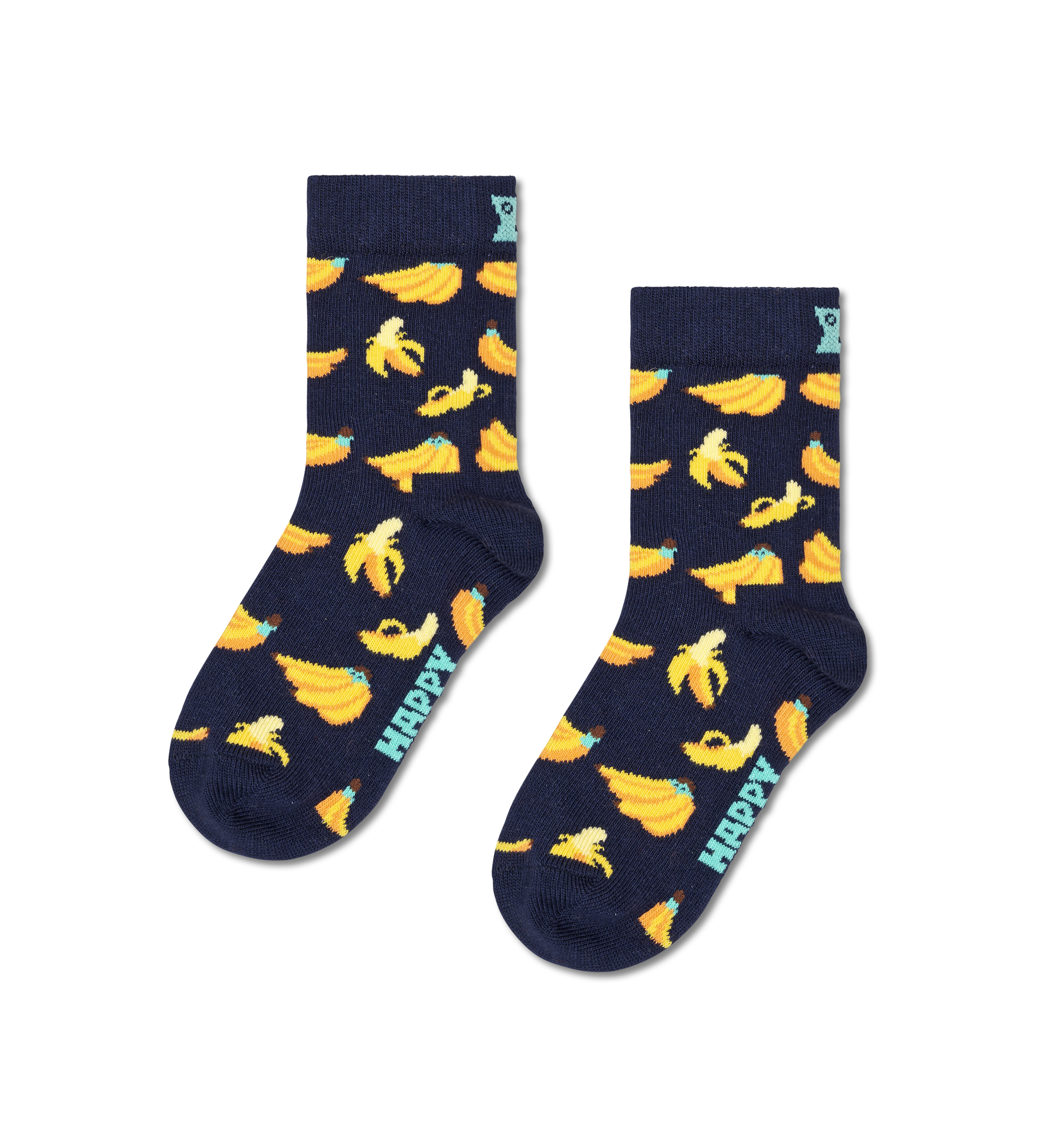 Navy Kids Banana Crew Sock