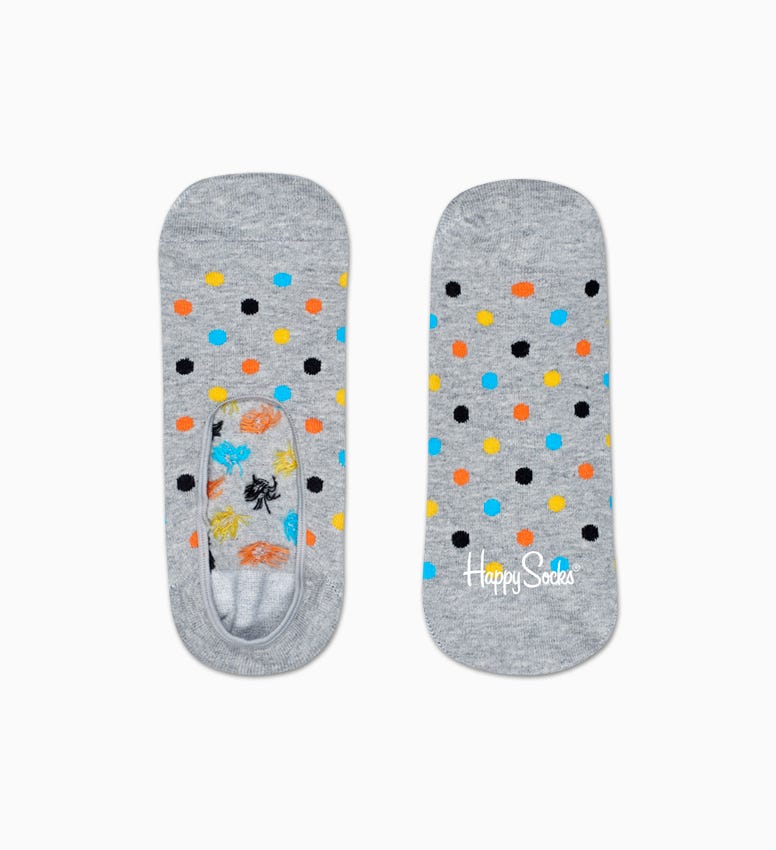 Graue Füßlinge: Dot Design | Happy Socks