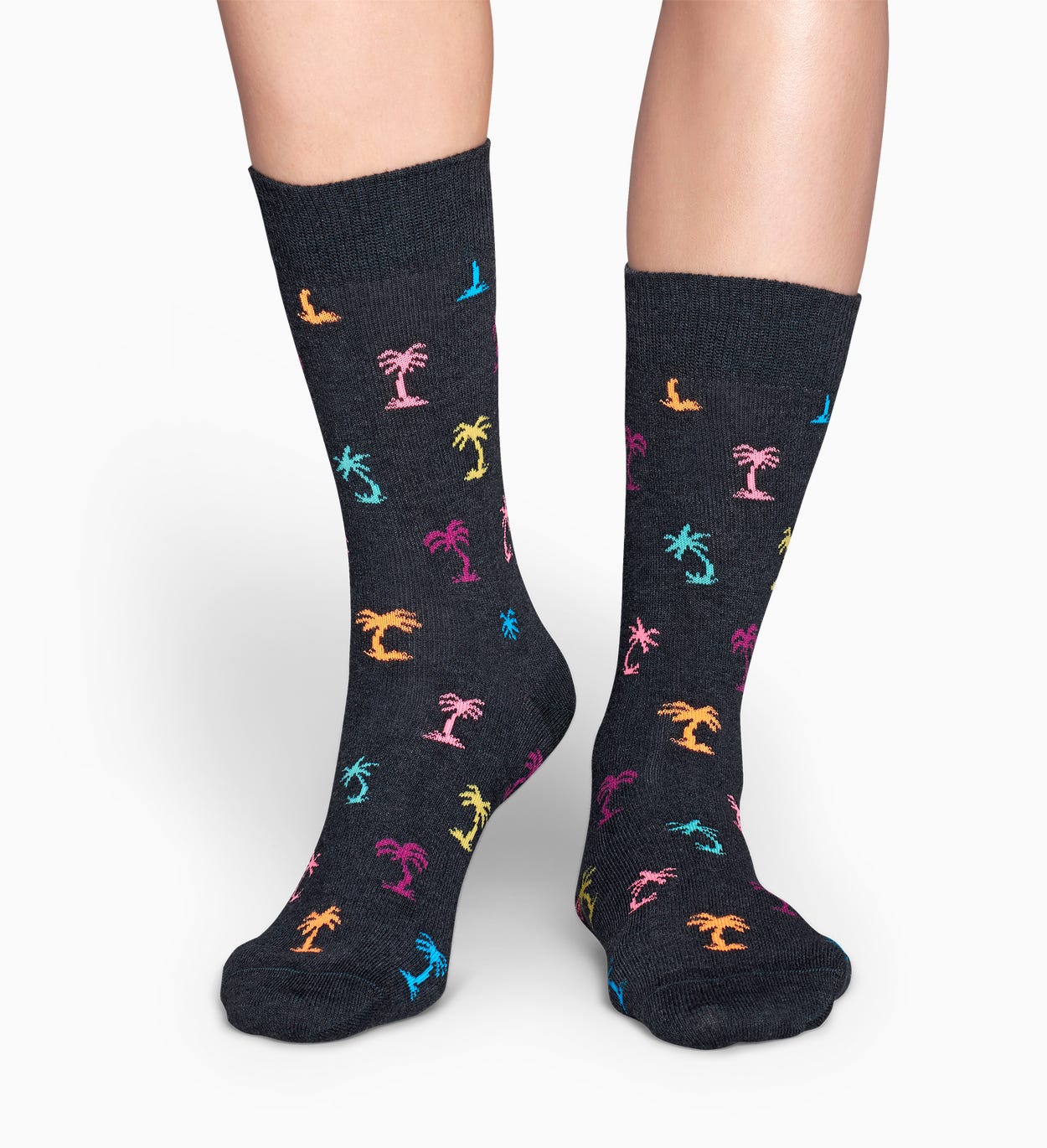 Schwarze Baumwollsocken: Palm Beach Style | Happy Socks