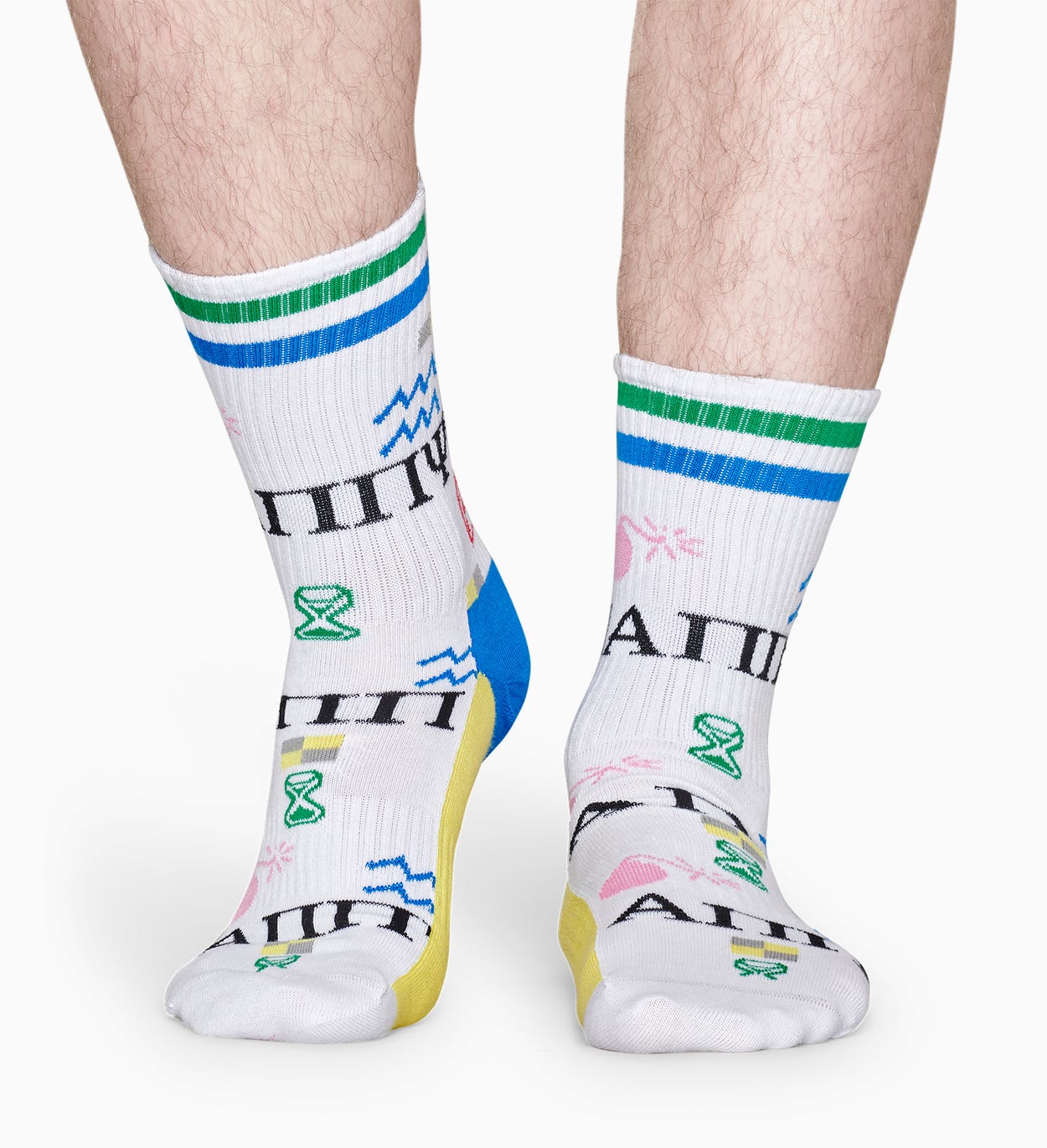 Weiße Sportsocken: Wingdings - ATHLETIC | Happy Socks