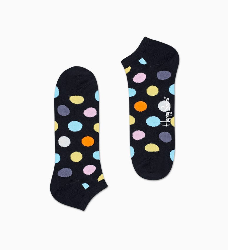 Black Gray low socks 2pc: Big Dot | Happy Socks