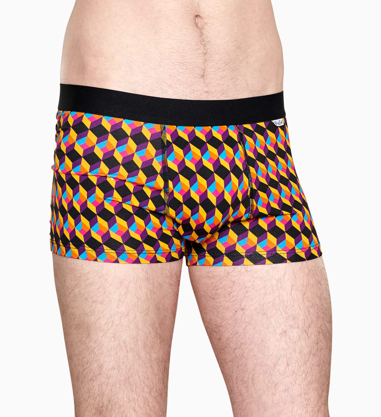 Herrenunterwäsche: Optic Square Trunk, Gelb | Happy Socks