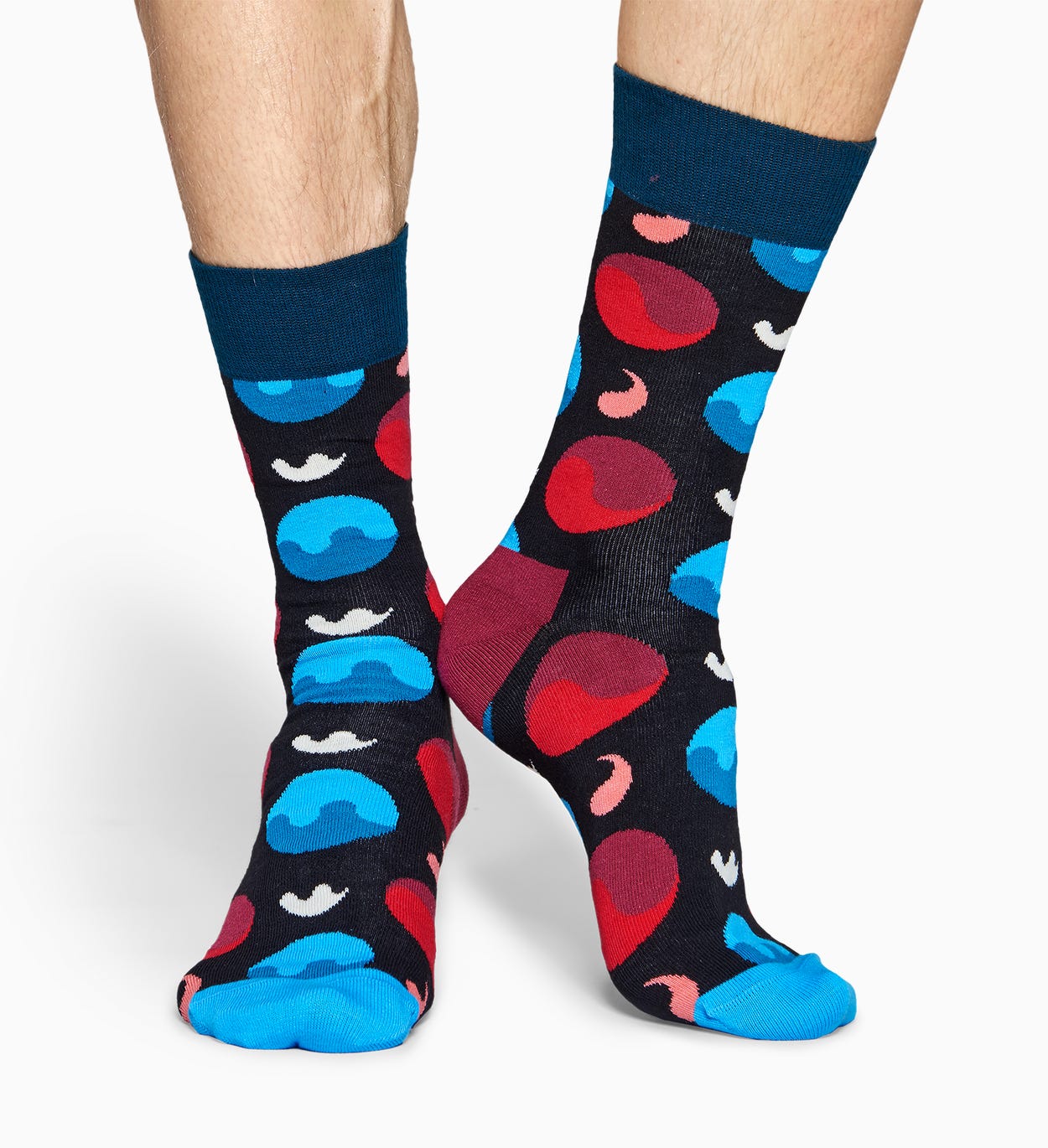 Schwarze Baumwollsocken: Yin Yang Design | Happy Socks