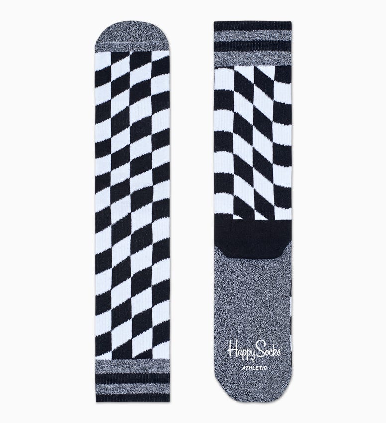 Schwarz-weiße Sportsocken: Flag - Athletic | Happy Socks