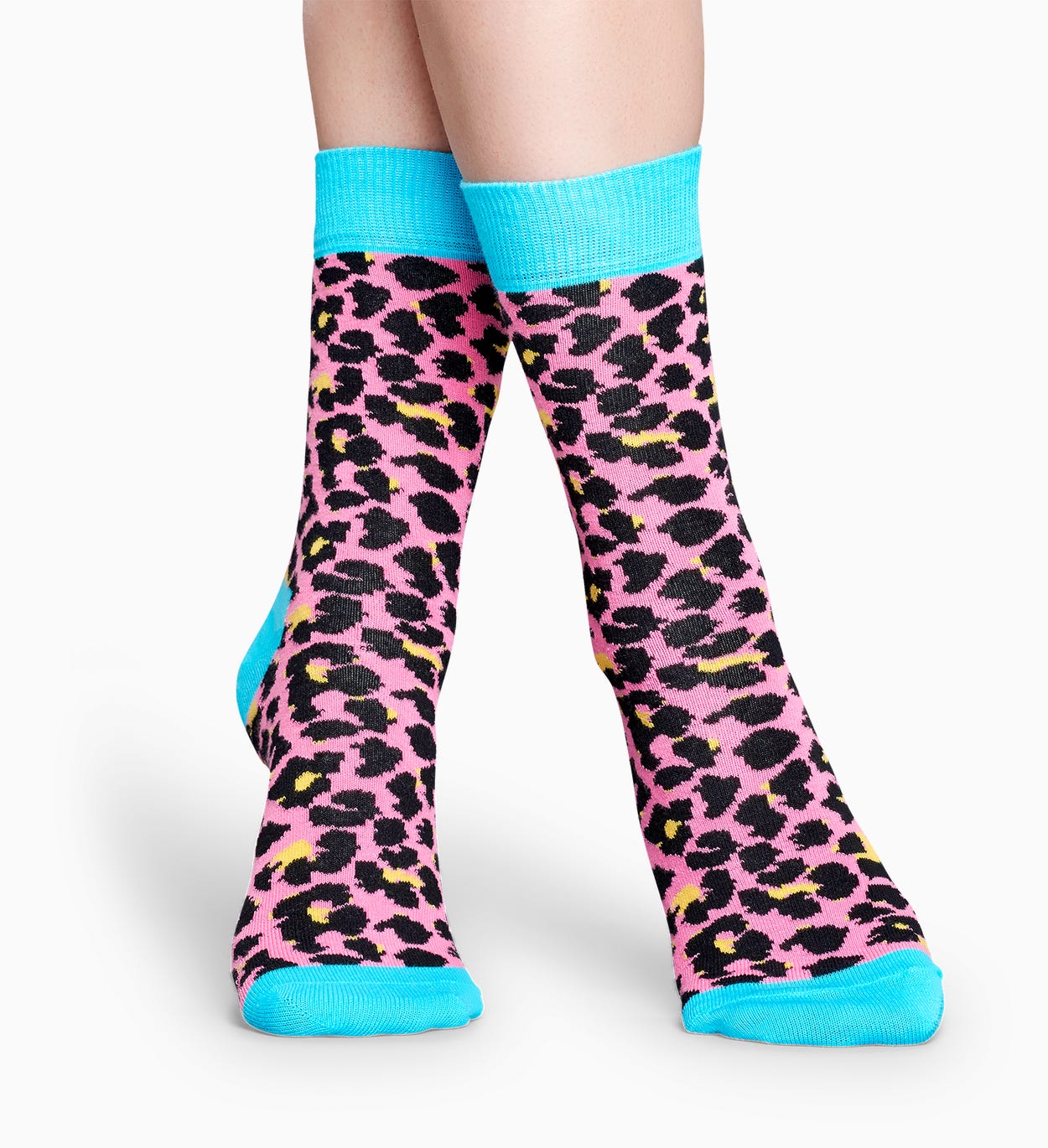 Pinke gemusterte Socken: Leopard | Happy Socks