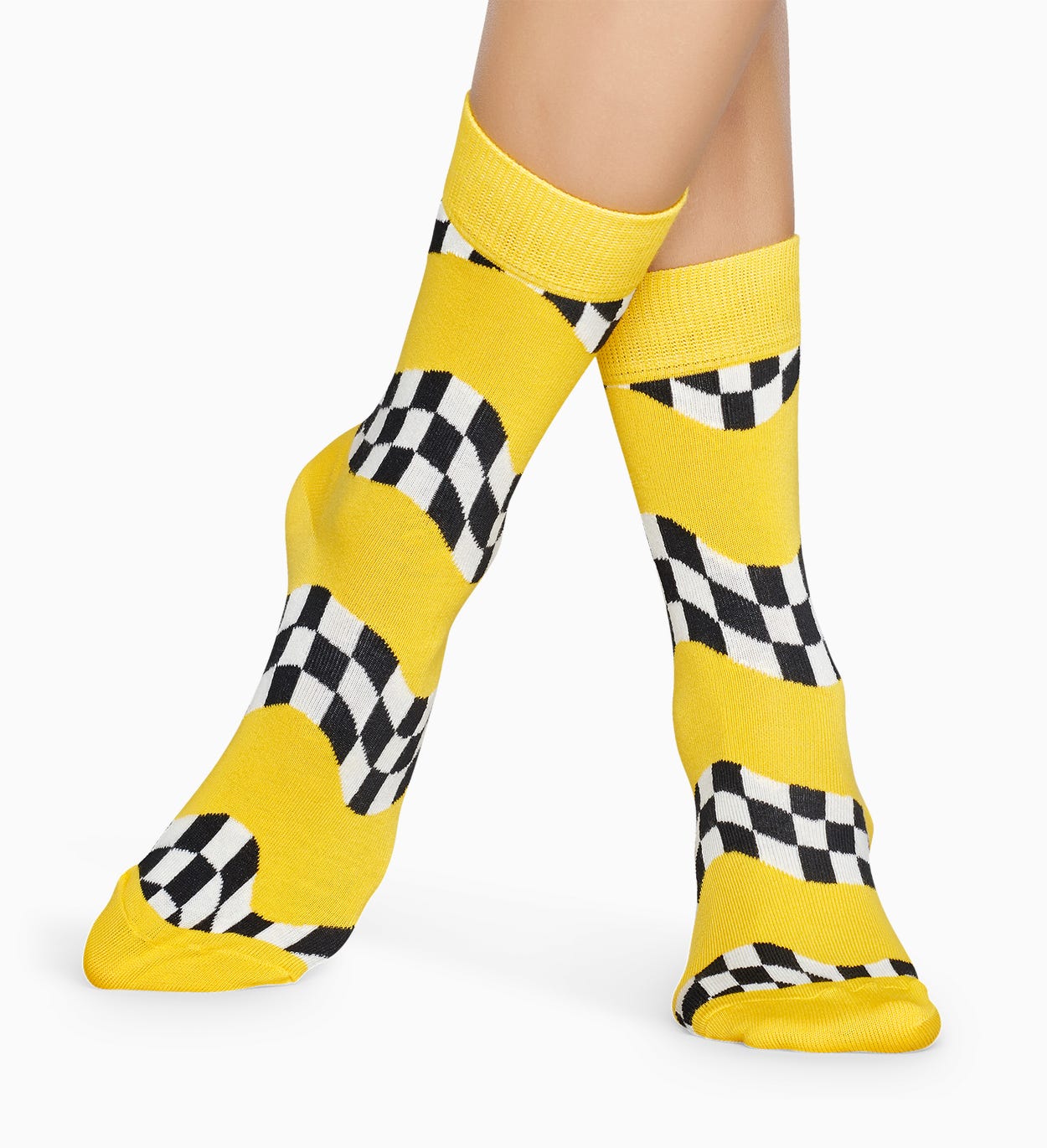 Gemusterte gelbe Socken: Race | Happy Socks