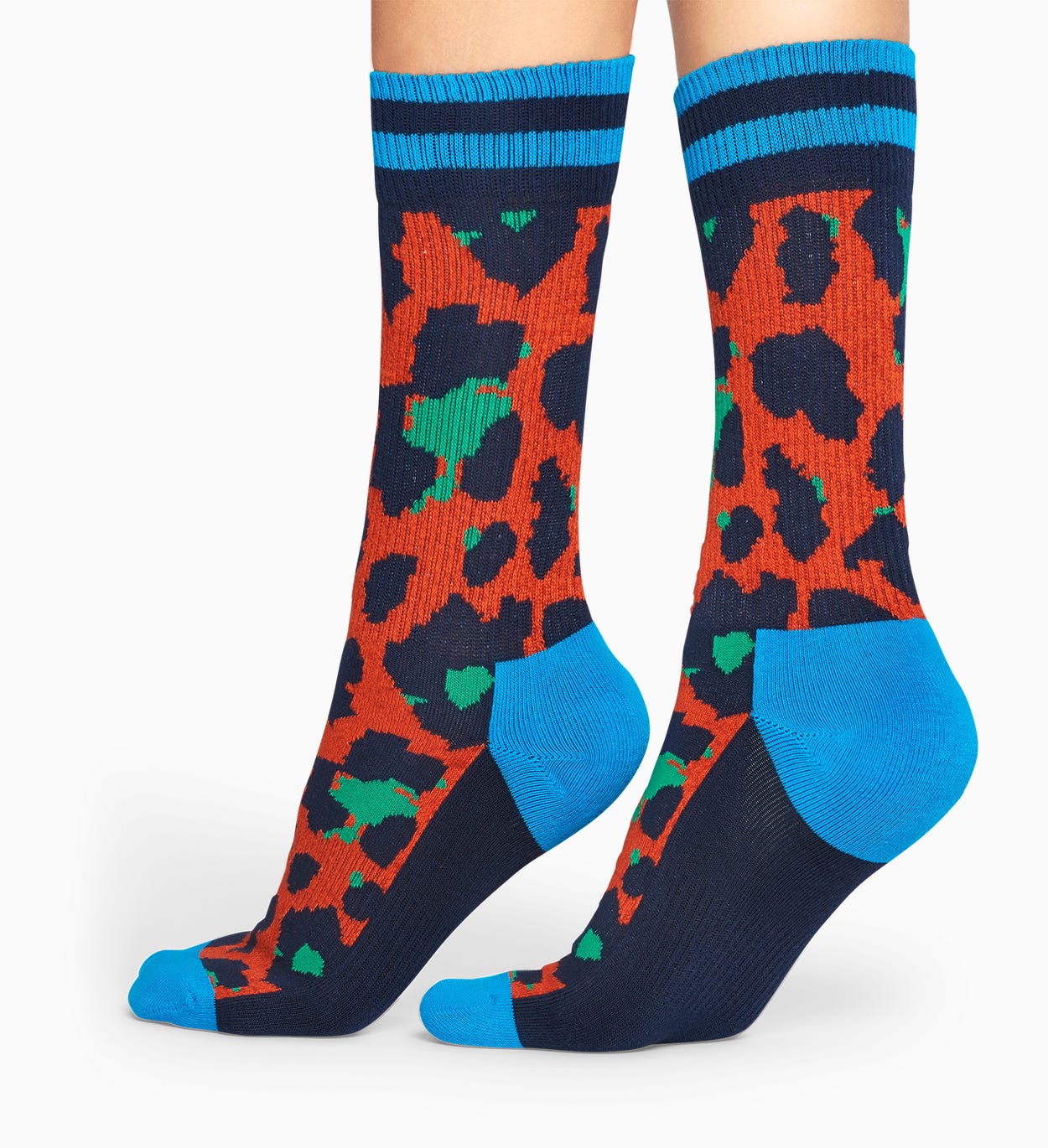 Orange sport socks: Leopard - ATHLETIC | Happy Socks