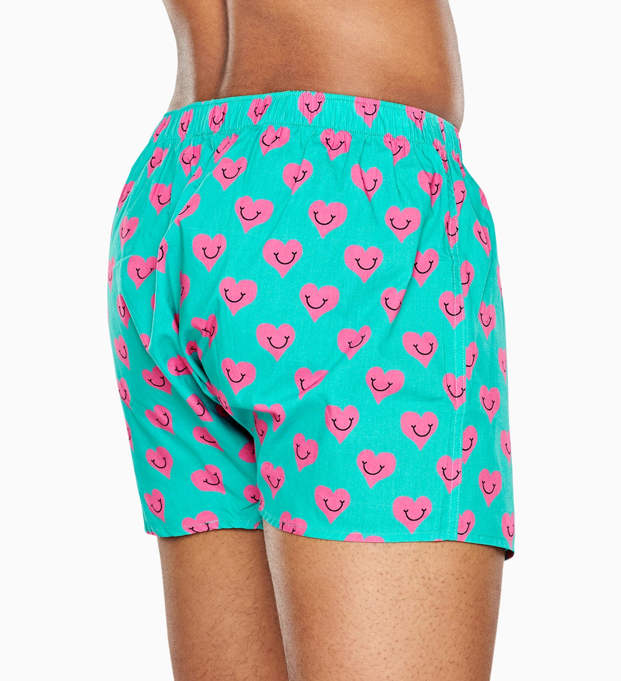 Türkiser Boxer: Smile Heart - Herrenunterwäsche | Happy Socks