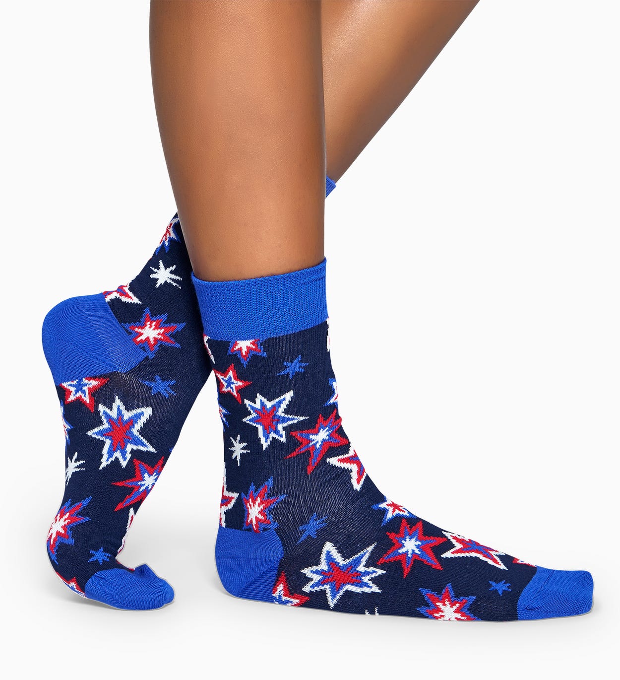 Navy Blaue Baumwollsocken: Bang Bang Design | Happy Socks