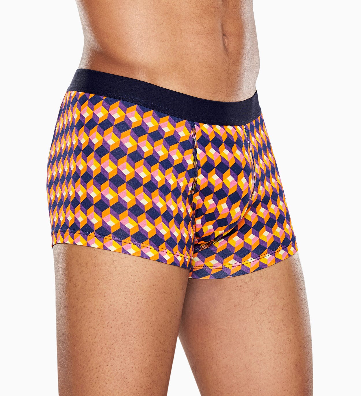 Schwarze Trunk: Optic Square - Herrenunterwäsche | Happy Socks