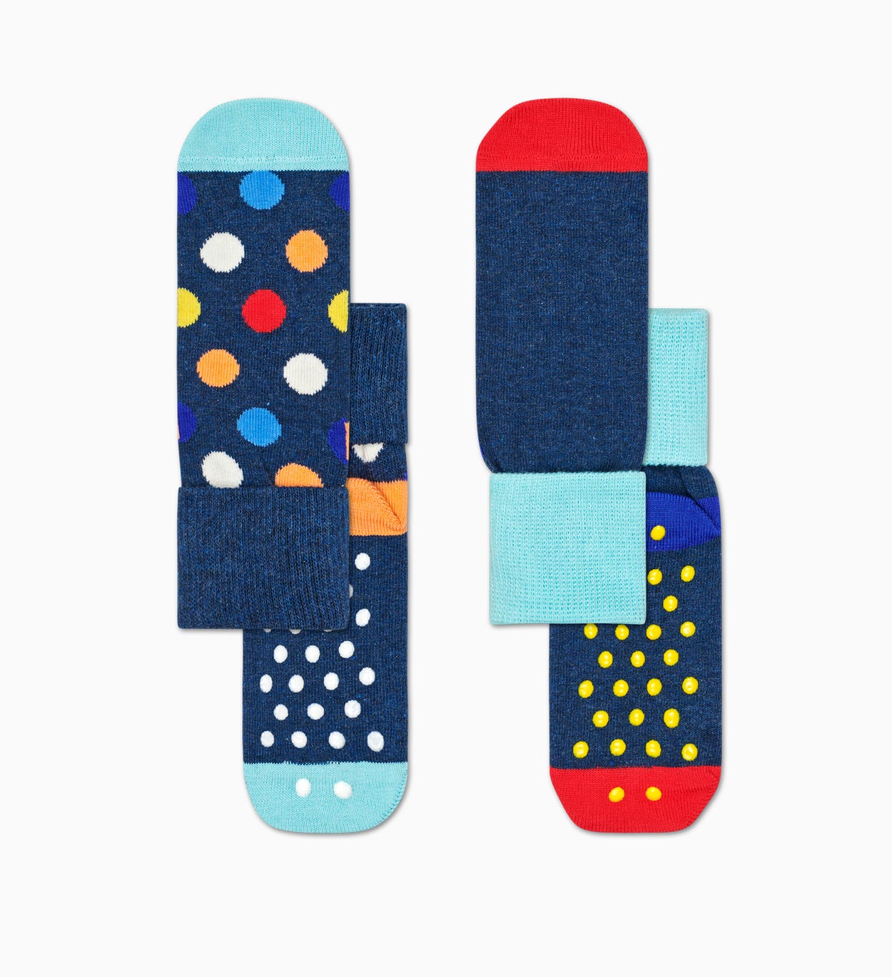 Blaue Anti-Rutsch Baby Socken: Big Dot | Happy Socks