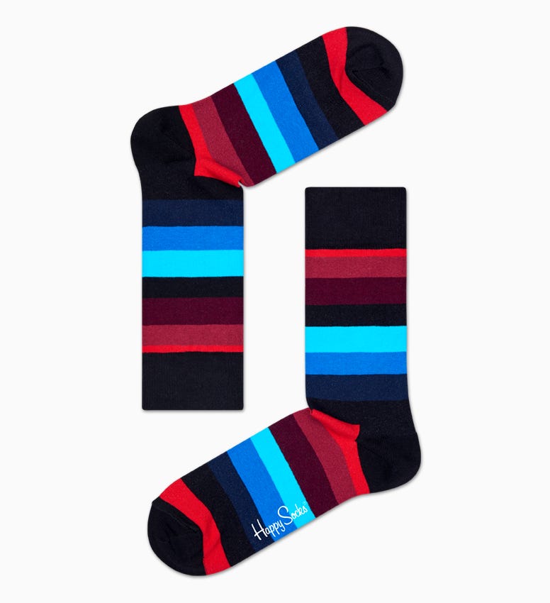 Schwarze Baumwollsocken: Stripe Design | Happy Socks