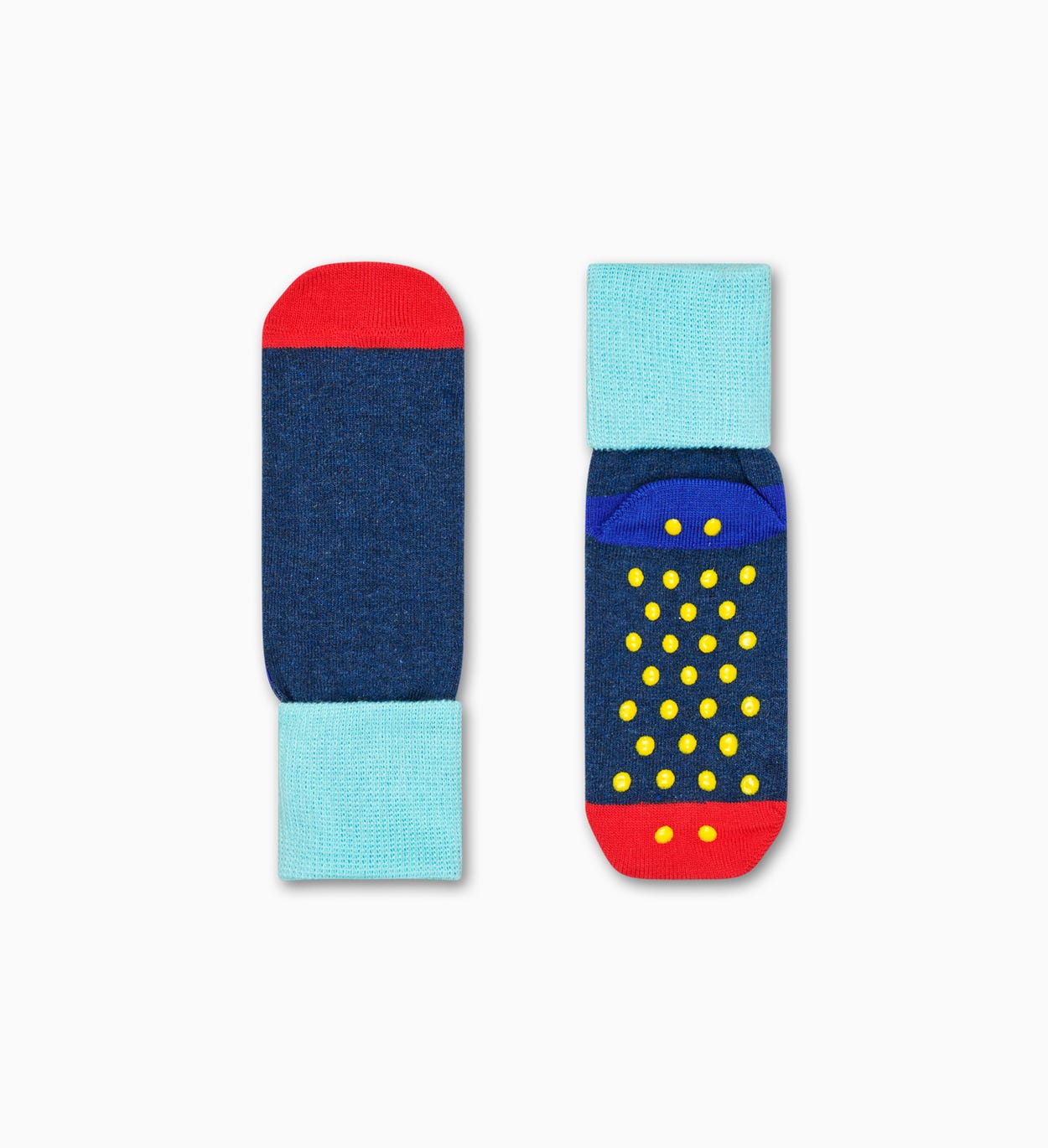 Blaue Anti-Rutsch Baby Socken: Big Dot | Happy Socks