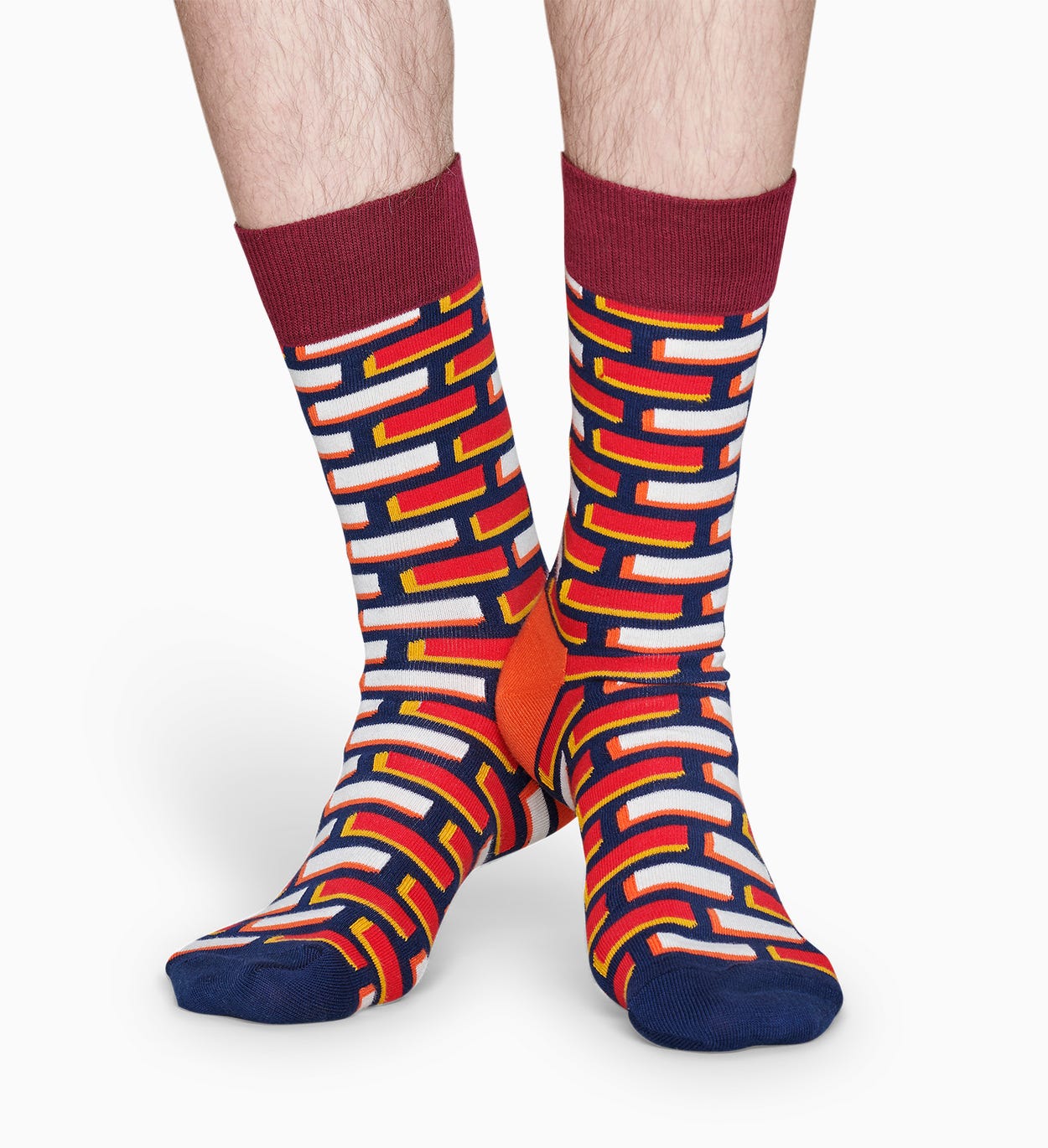 Gemusterte rote Socken: Ziegel | Happy Socks
