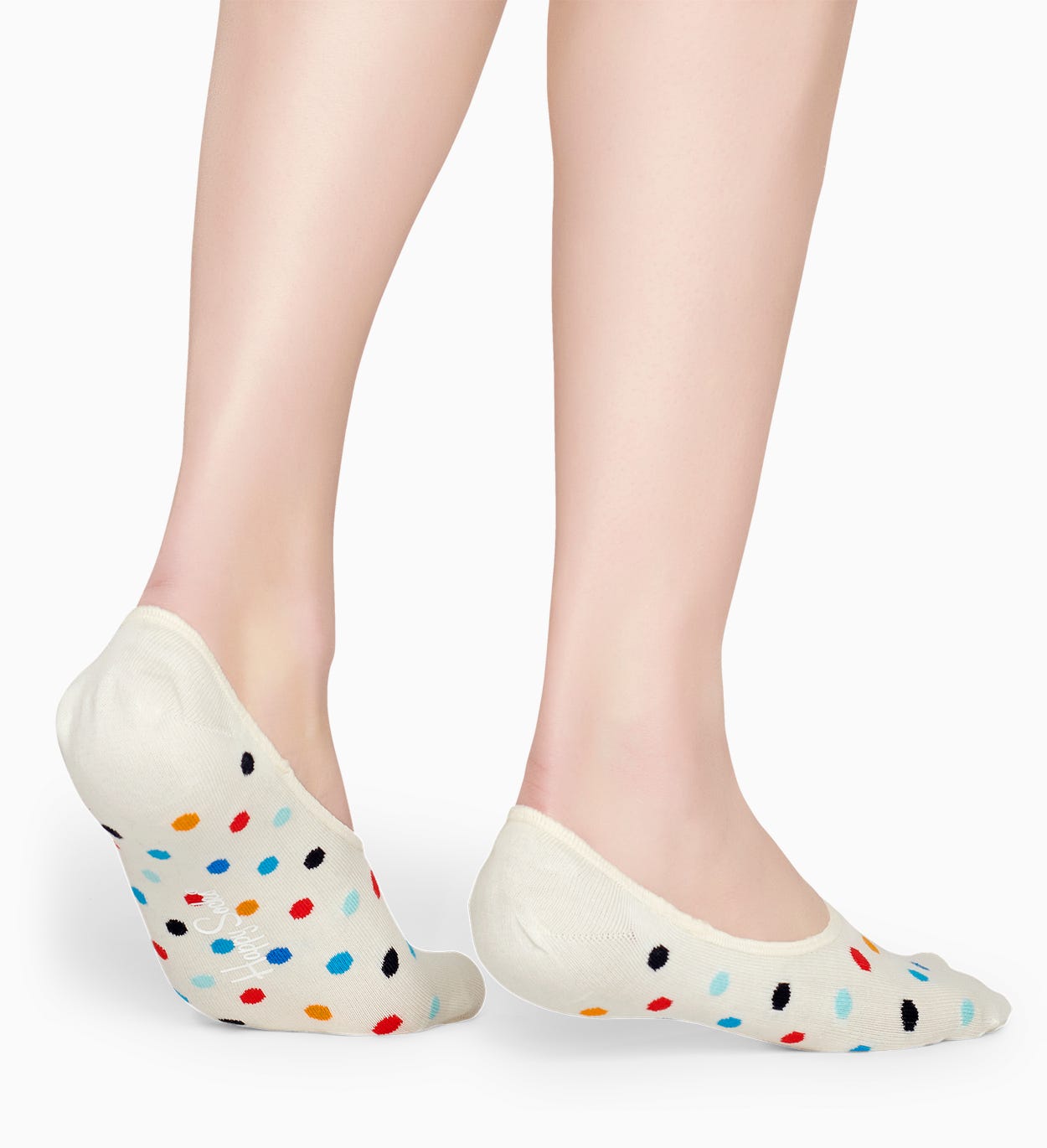 Weiße Füßlinge: Dot Muster | Happy Socks