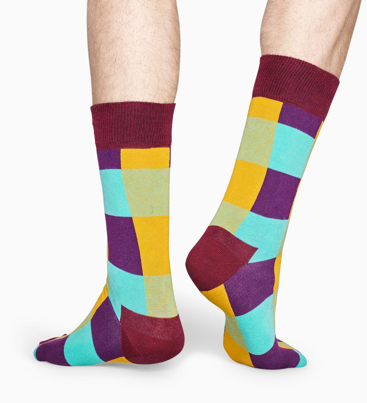 Gemusterte burgunderfarbene Socken: Lumberjack | Happy Socks