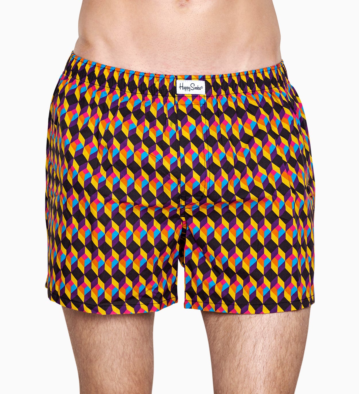 Herrenunterwäsche: Optic Square Boxer, Schwarz | Happy Socks