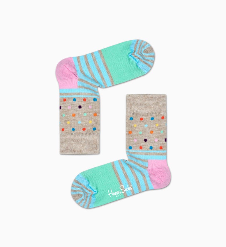 Graue Baby Socken: Stripe Dot | Happy Socks
