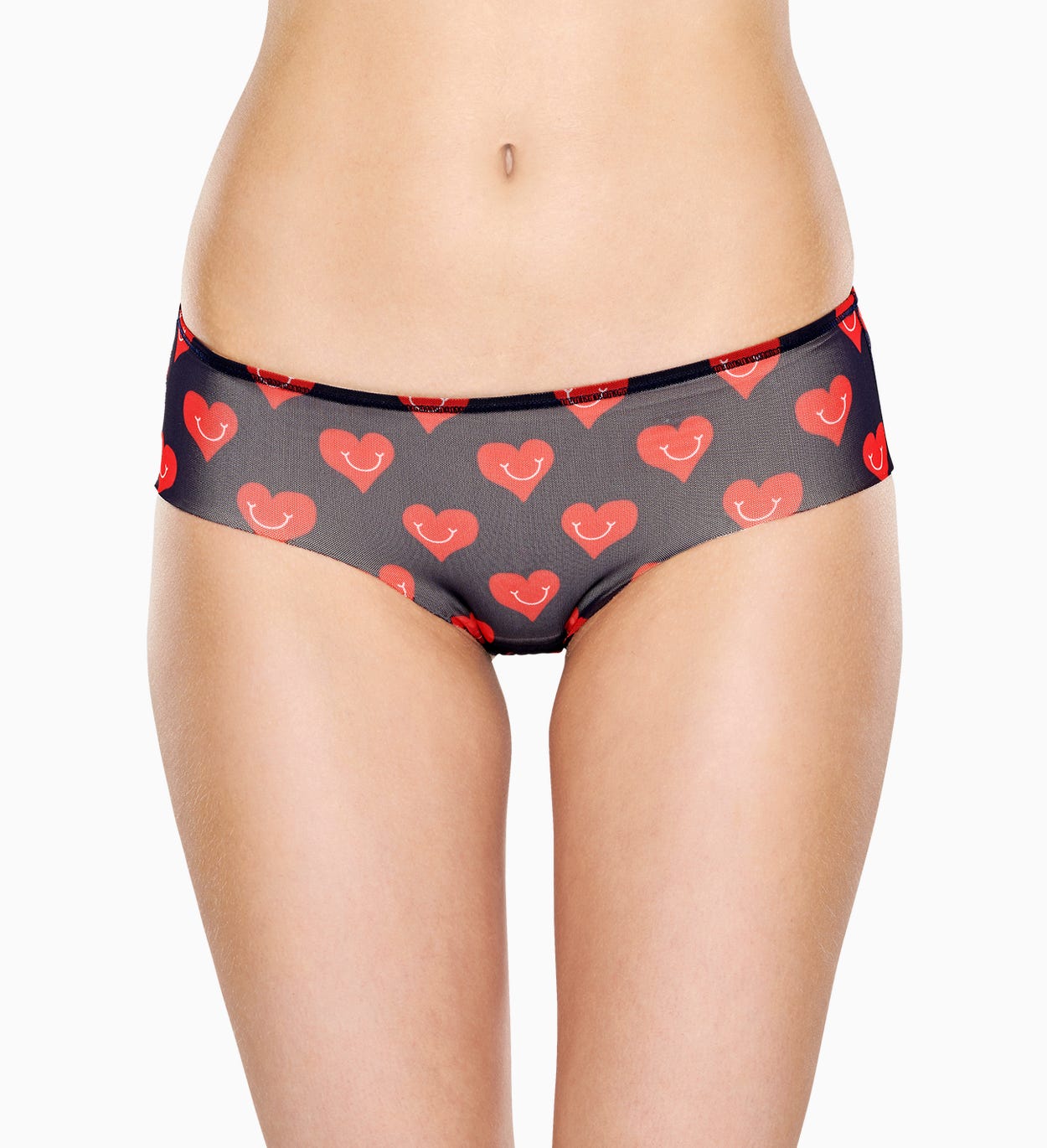Schwarze Hipster: Smile Heart - Damenunterwäsche | Happy Socks