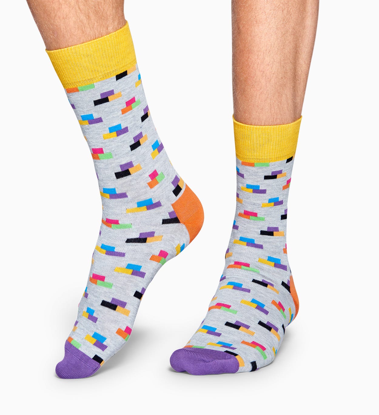 Hellgraue Baumwollsocken: Brick Design | Happy Socks