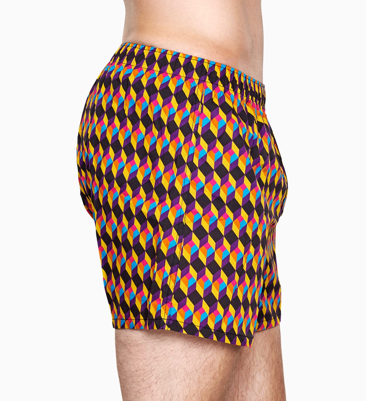 Herrenunterwäsche: Optic Square Boxer, Schwarz | Happy Socks