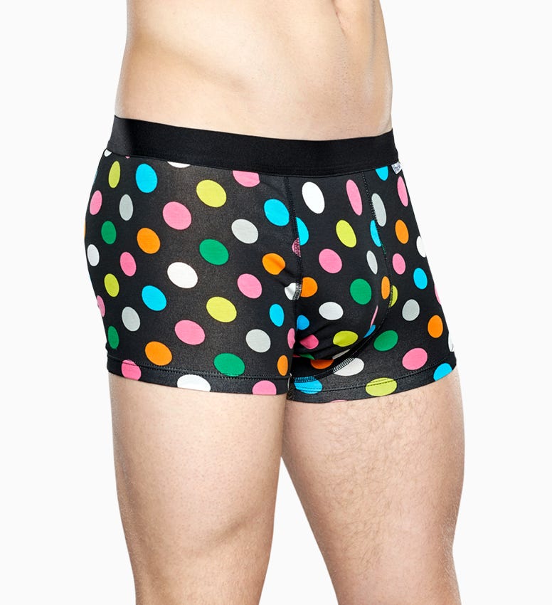 Schwarze Herrenunterwäsche 2-Pack: Big Dot Trunk | Happy Socks