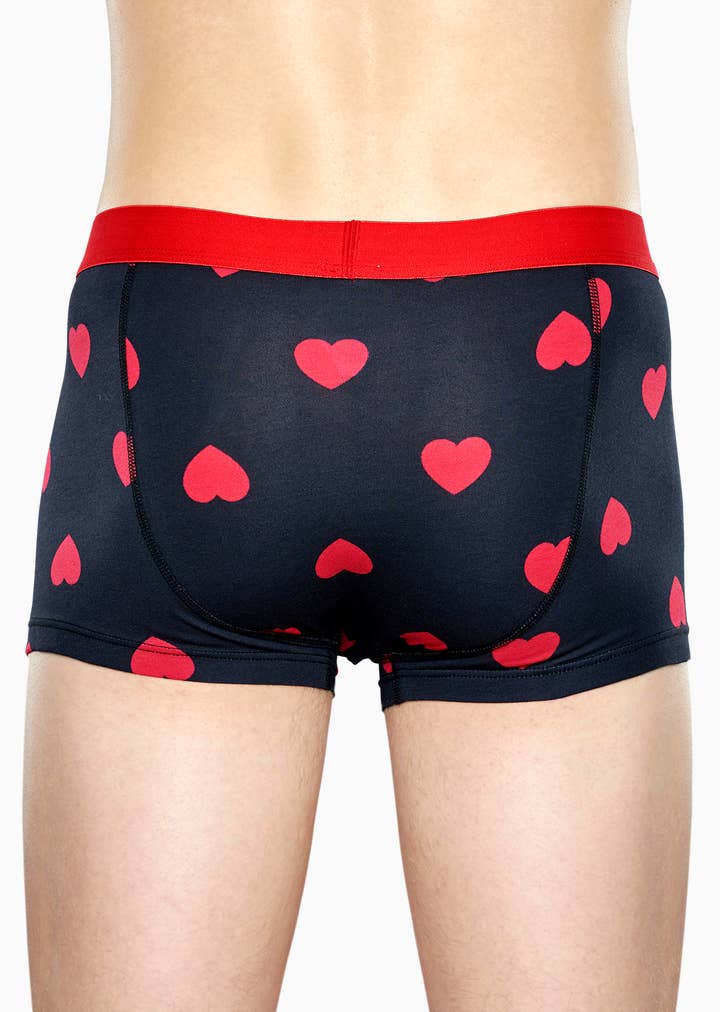 Men S Underwear Black Heart Trunk Happy Socks Men S Underwear Black Heart Trunk Happy Socks