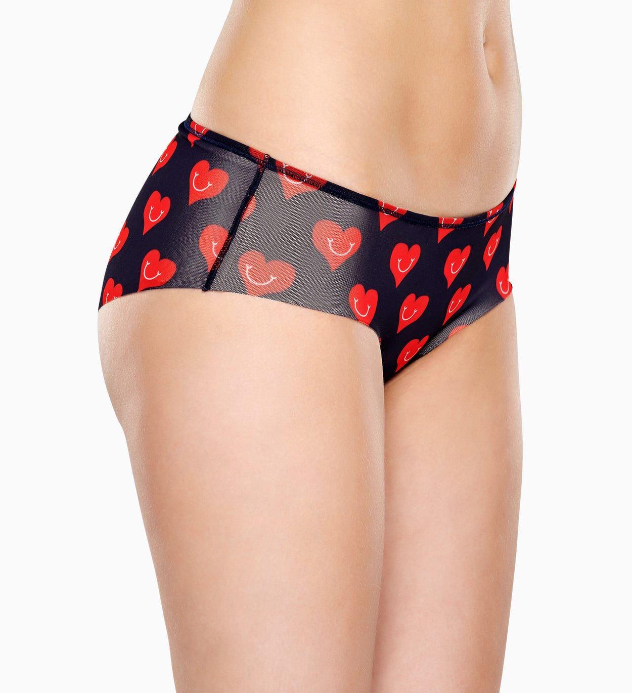 Schwarze Hipster: Smile Heart - Damenunterwäsche | Happy Socks