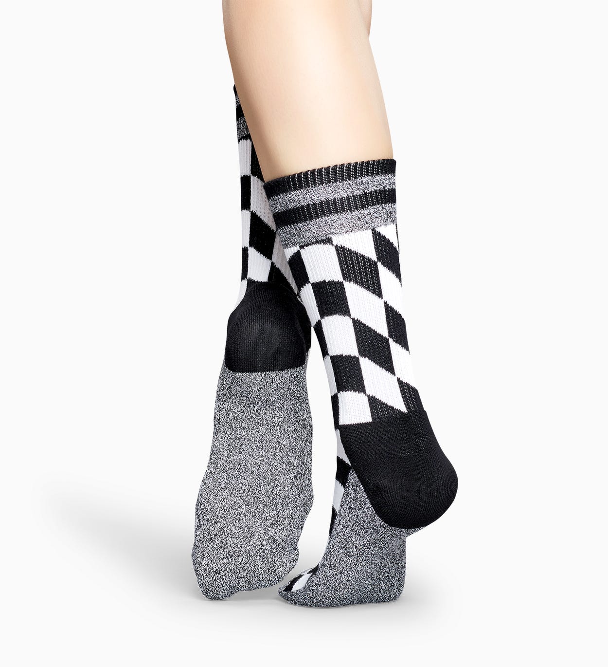Schwarz-weiße Sportsocken: Flag - Athletic | Happy Socks