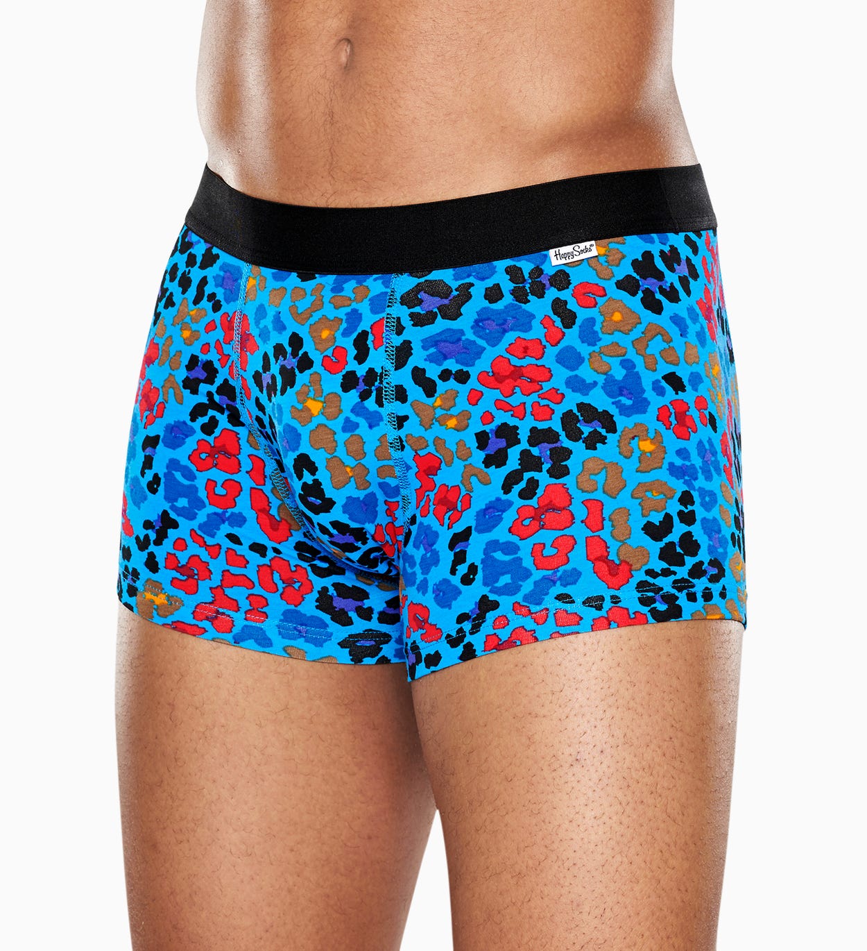 Blauer Trunk: Multi Leopard - Herrenunterwäsche | Happy Socks