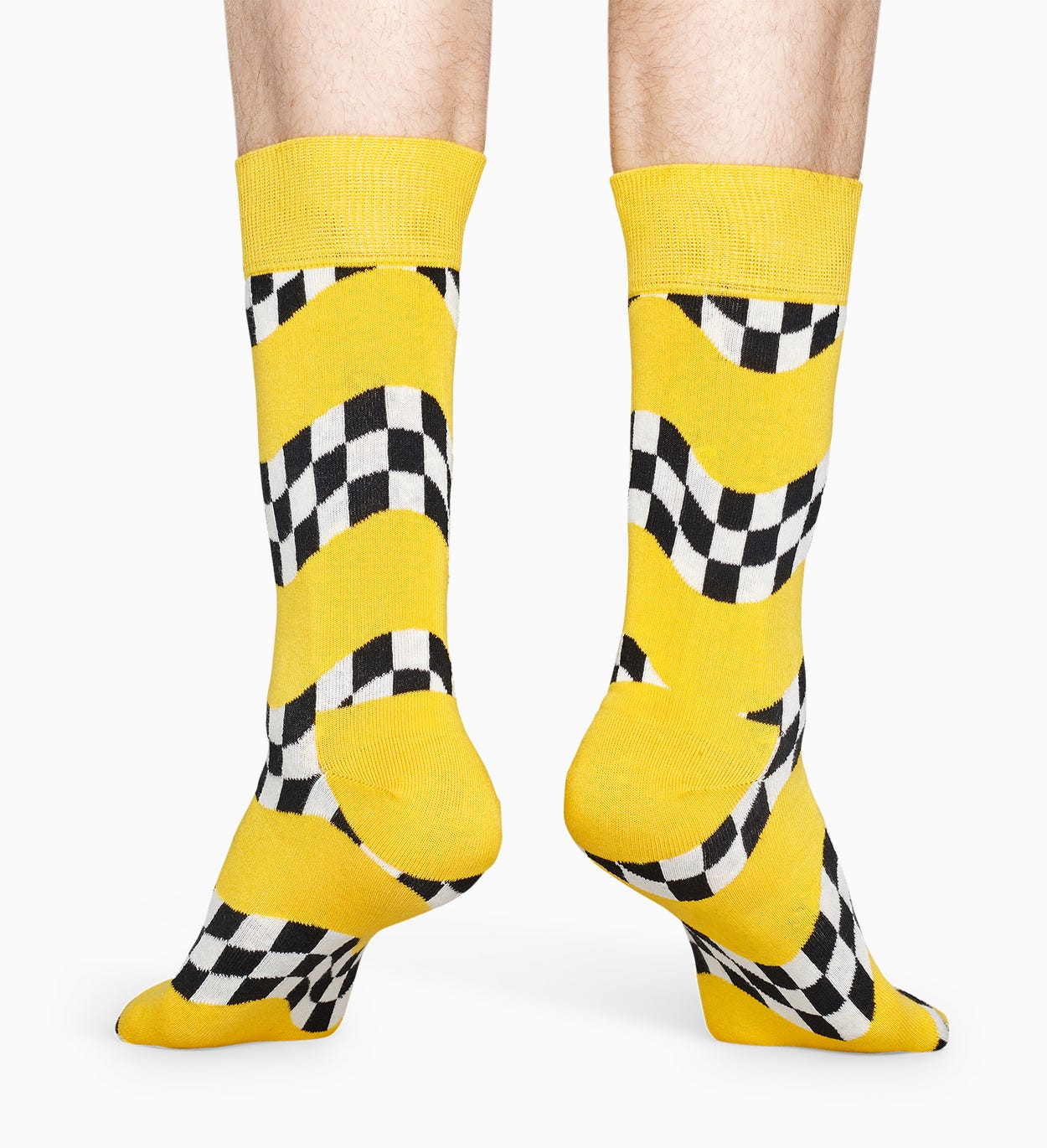 Gemusterte gelbe Socken: Race | Happy Socks