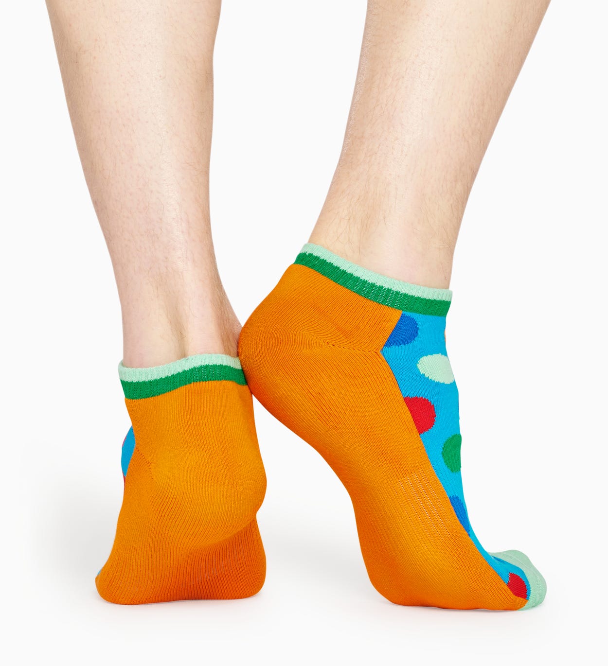 Orange, blaue Sneaker-Socken: Big Dot - ATHLETIC | Happy Socks