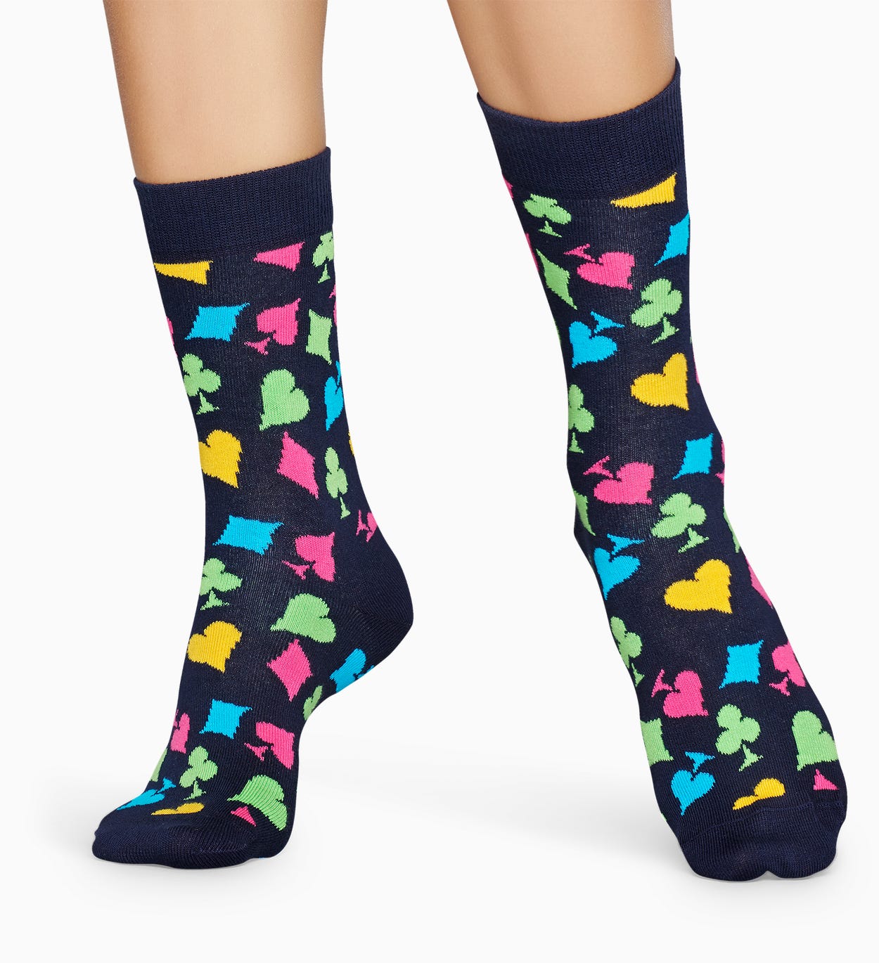 Gemusterte marineblaue Socken: Karten | Happy Socks