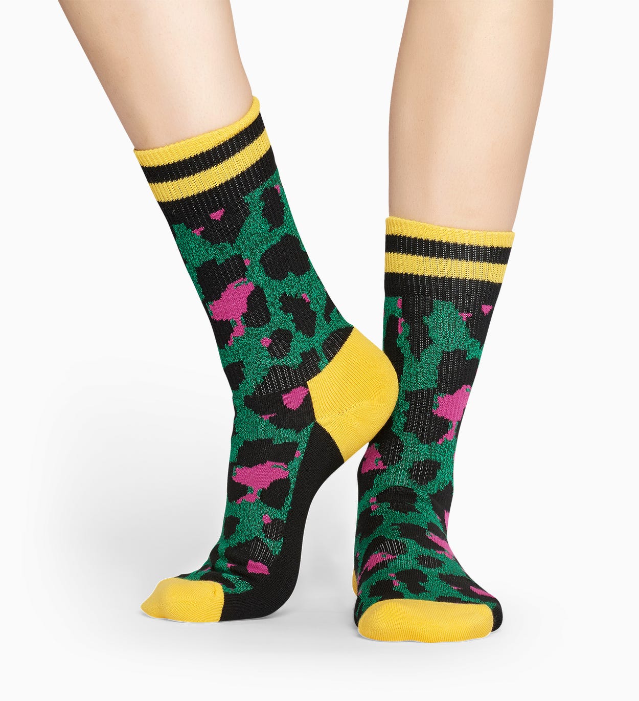 Green sport socks: Leopard - ATHLETIC | Happy Socks