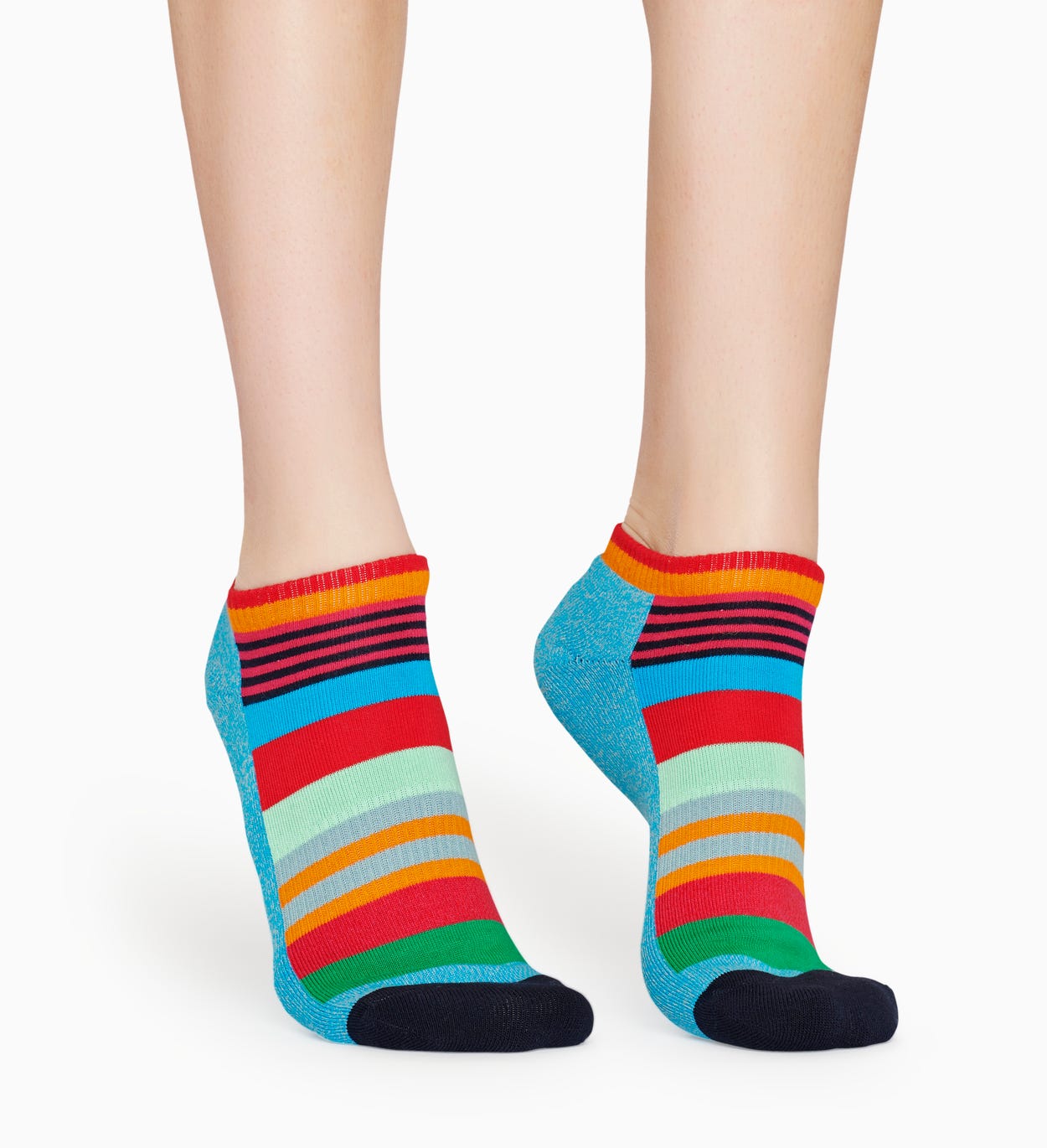 Blaue, rote Sneaker-Socken: Stripe - ATHLETIC | Happy Socks