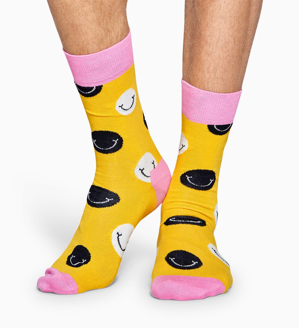 Keltaiset Smile puuvillasukat | Happy Socks