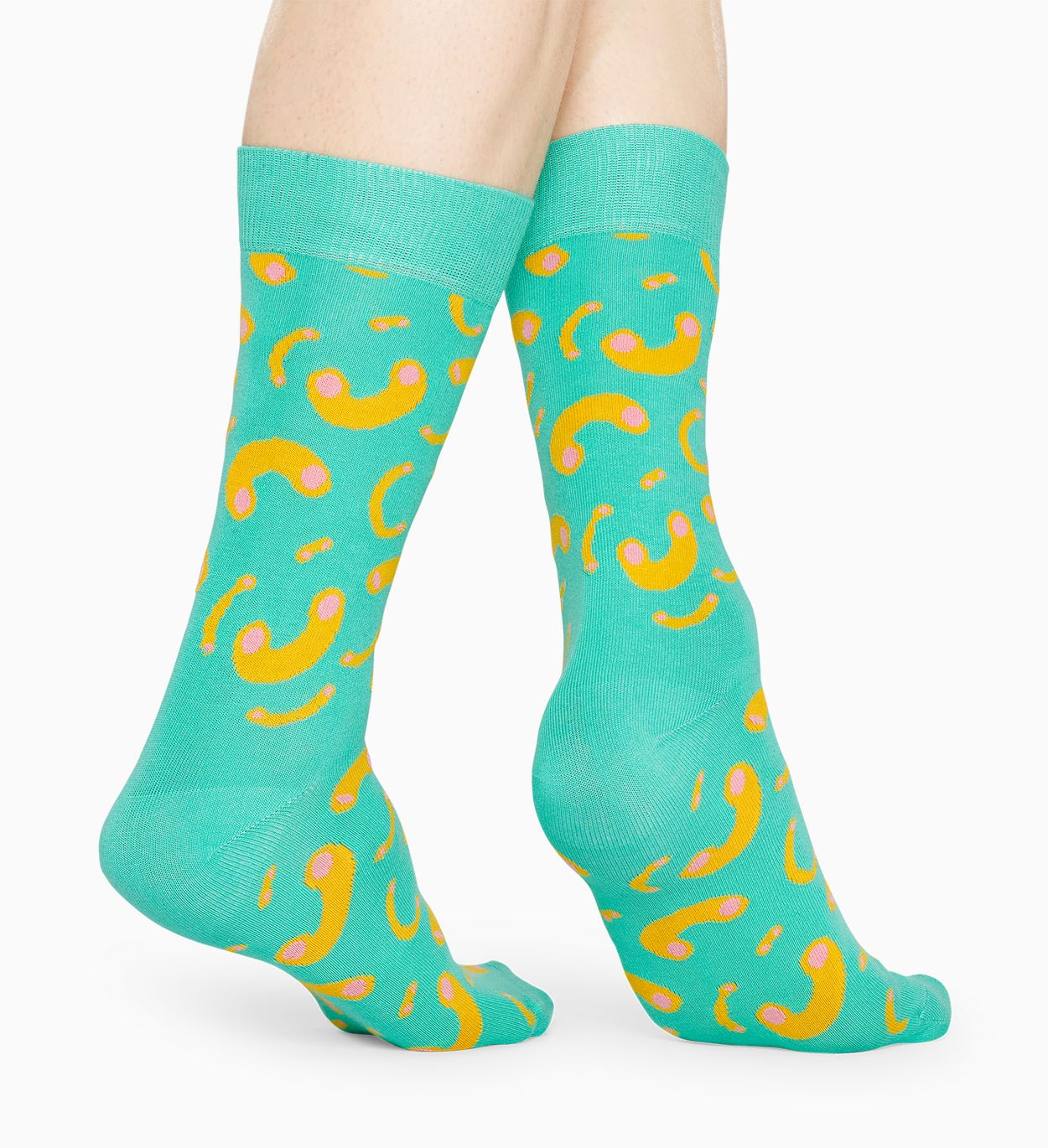 Türkise Baumwollsocken: Macaroni Muster | Happy Socks