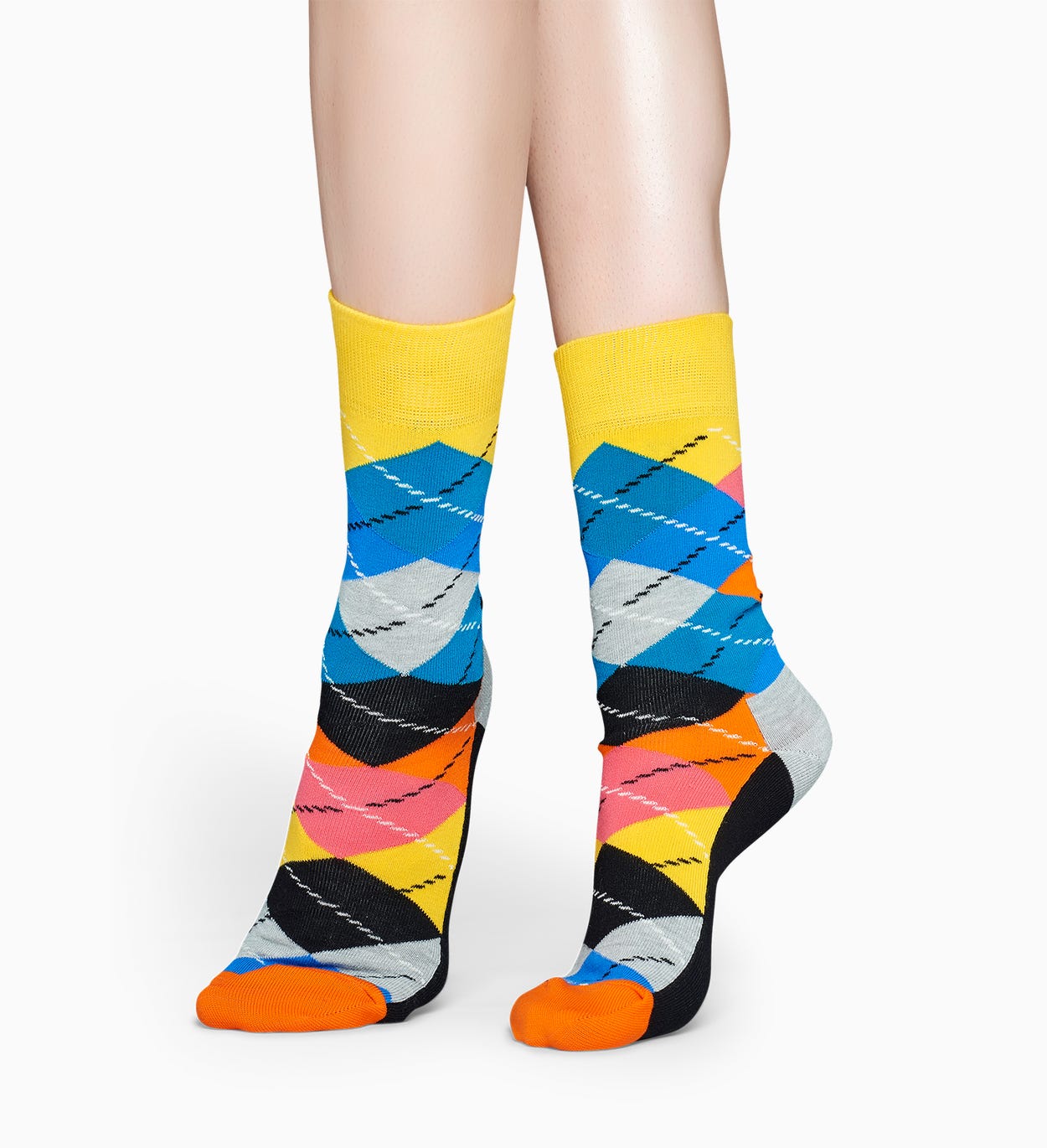 Socken in Gelb Orange: Argyle | Happy Socks