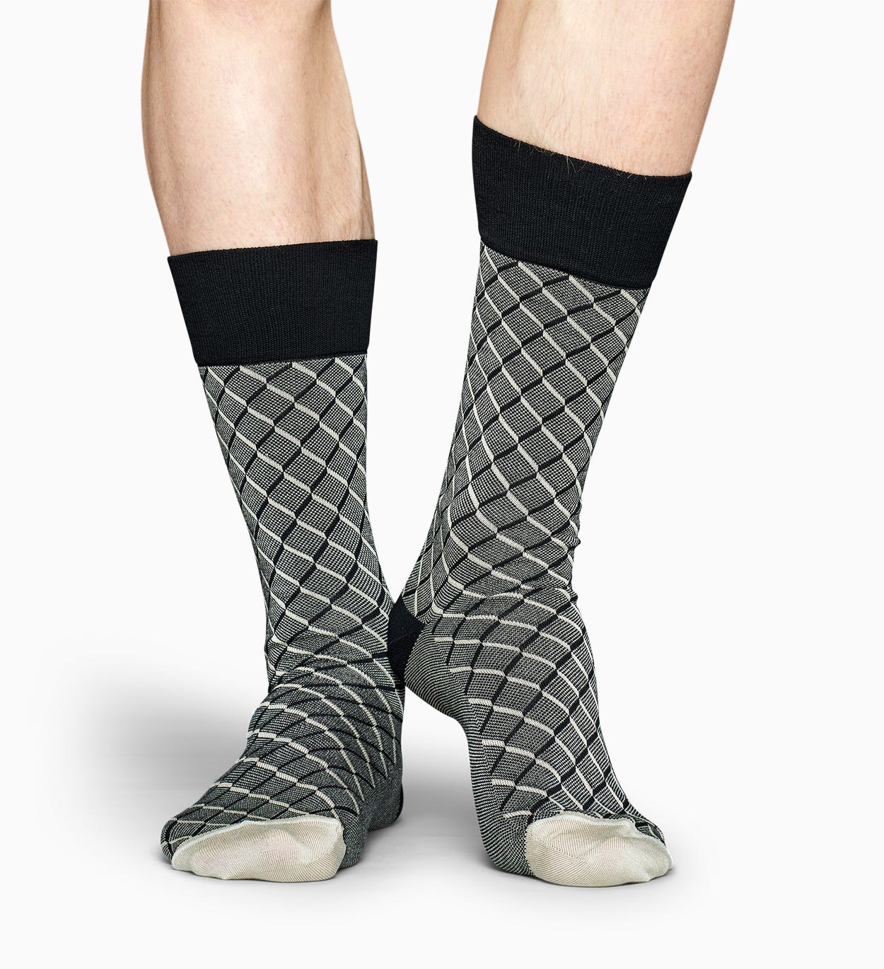 Graue Dressed Socken: Square Optic Style | Happy Socks