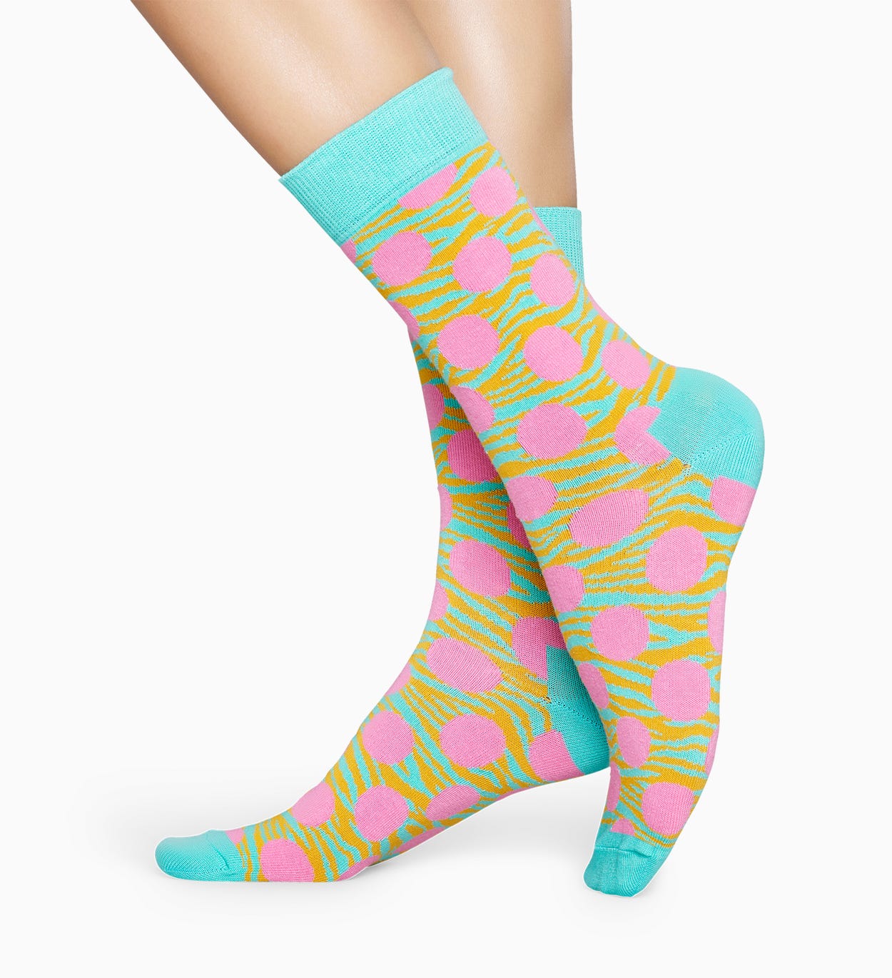 Gemusterte türkise Socken: Tiger Dot | Happy Socks
