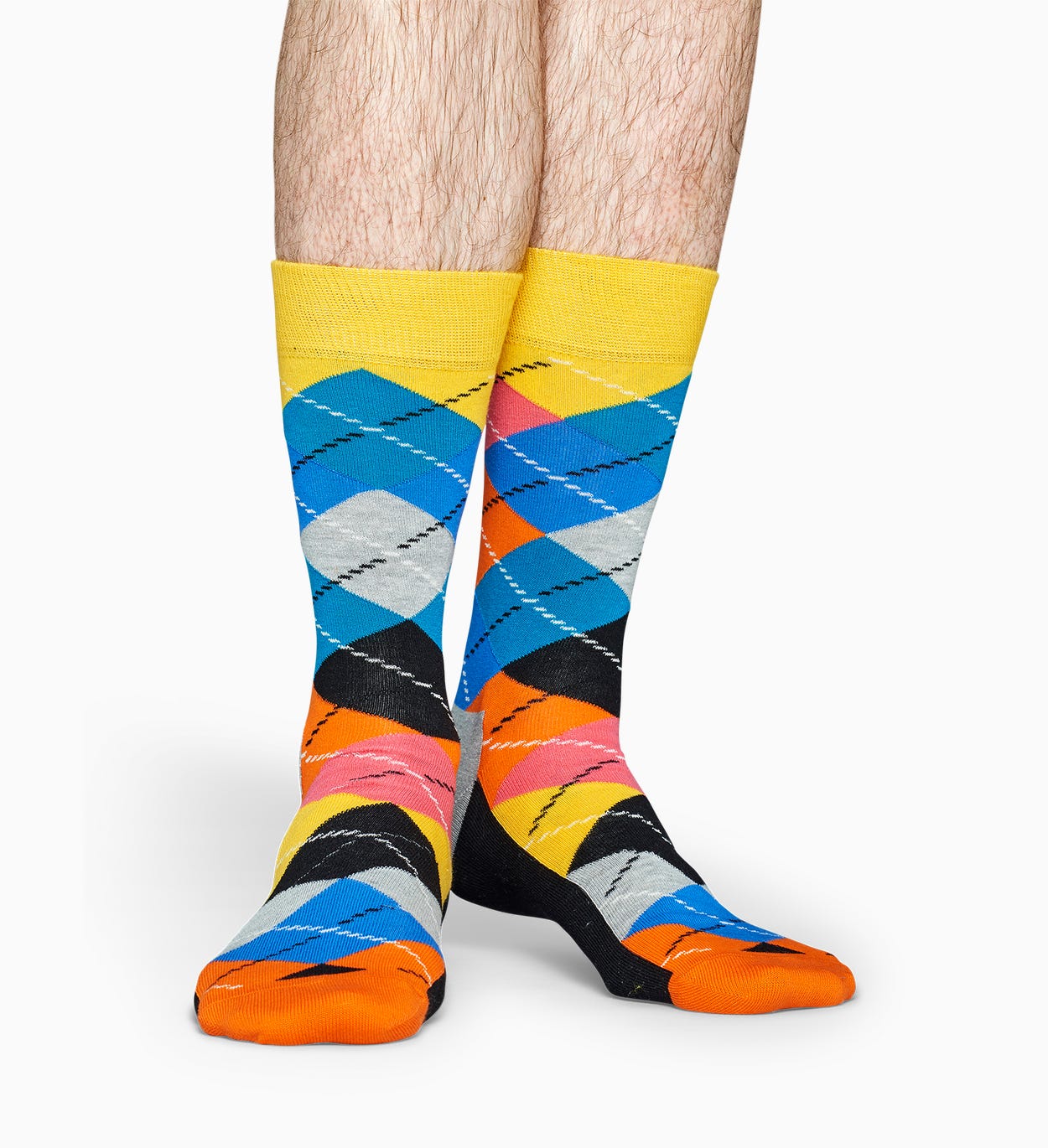 Socken in Gelb Orange: Argyle | Happy Socks