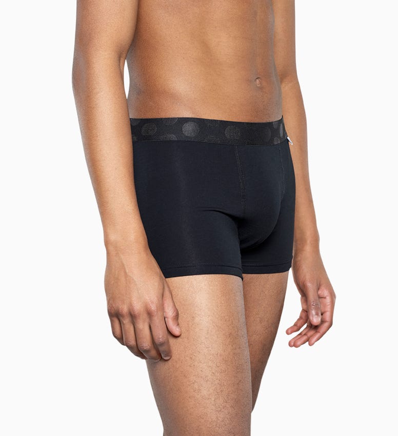 Schwarze Herrenunterwäsche 2-Pack: Big Dot Trunk | Happy Socks