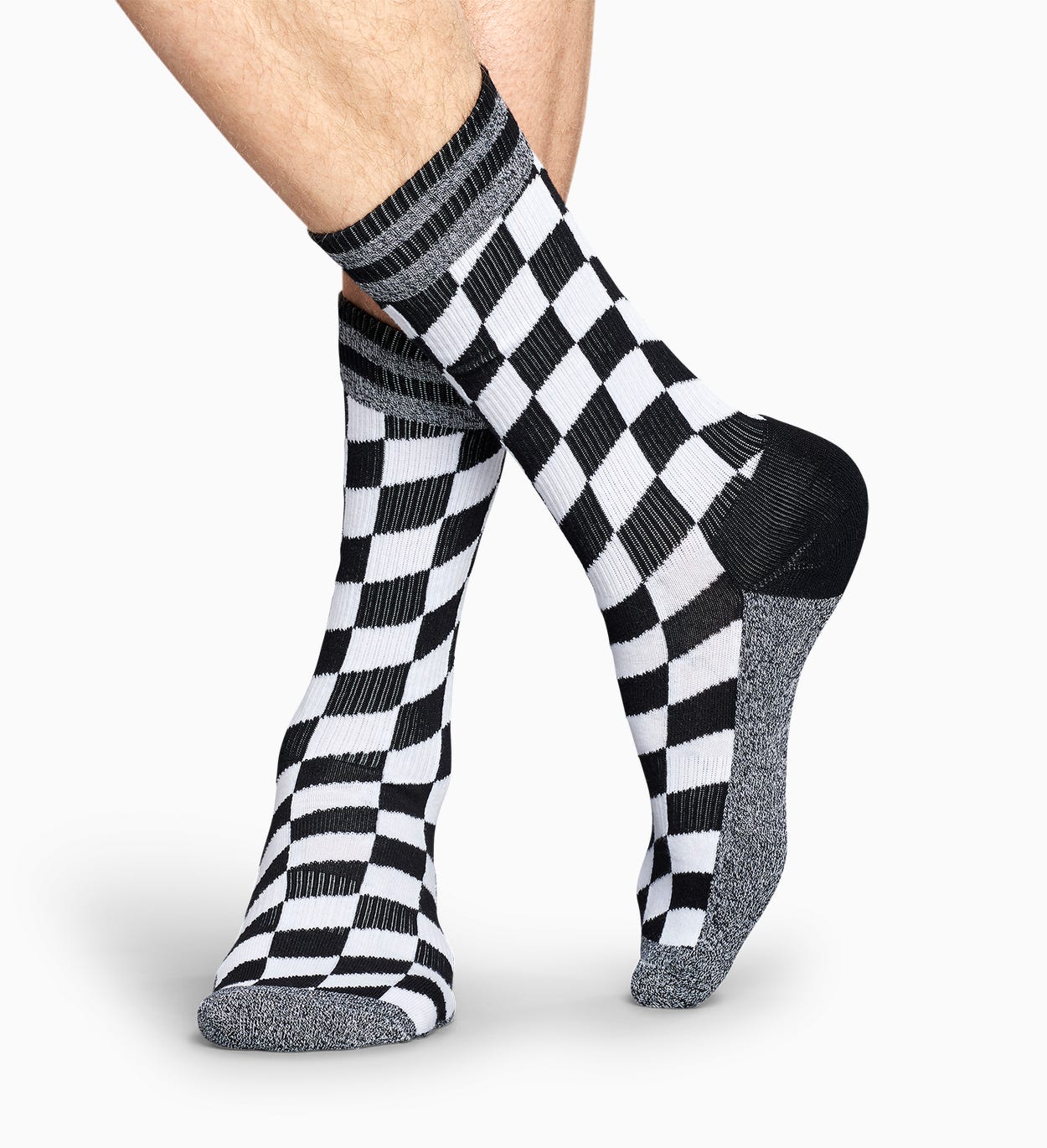 Schwarz-weiße Sportsocken: Flag - Athletic | Happy Socks