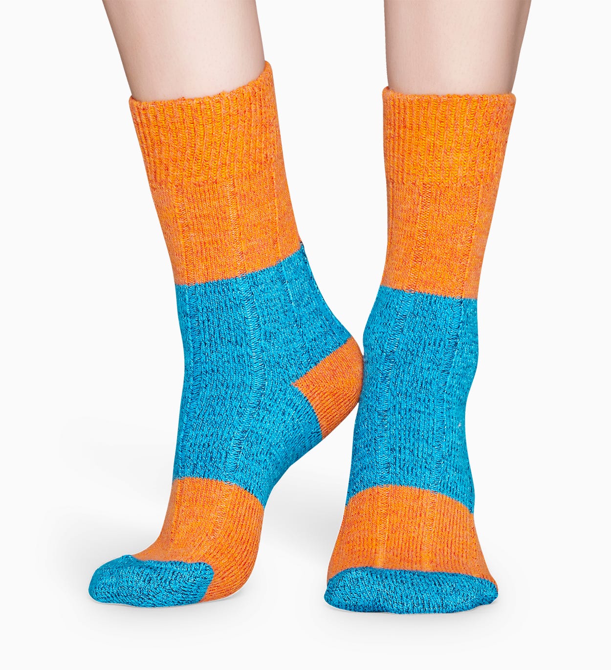 Orange Wollsocken: Blocked Rib | Happy Socks