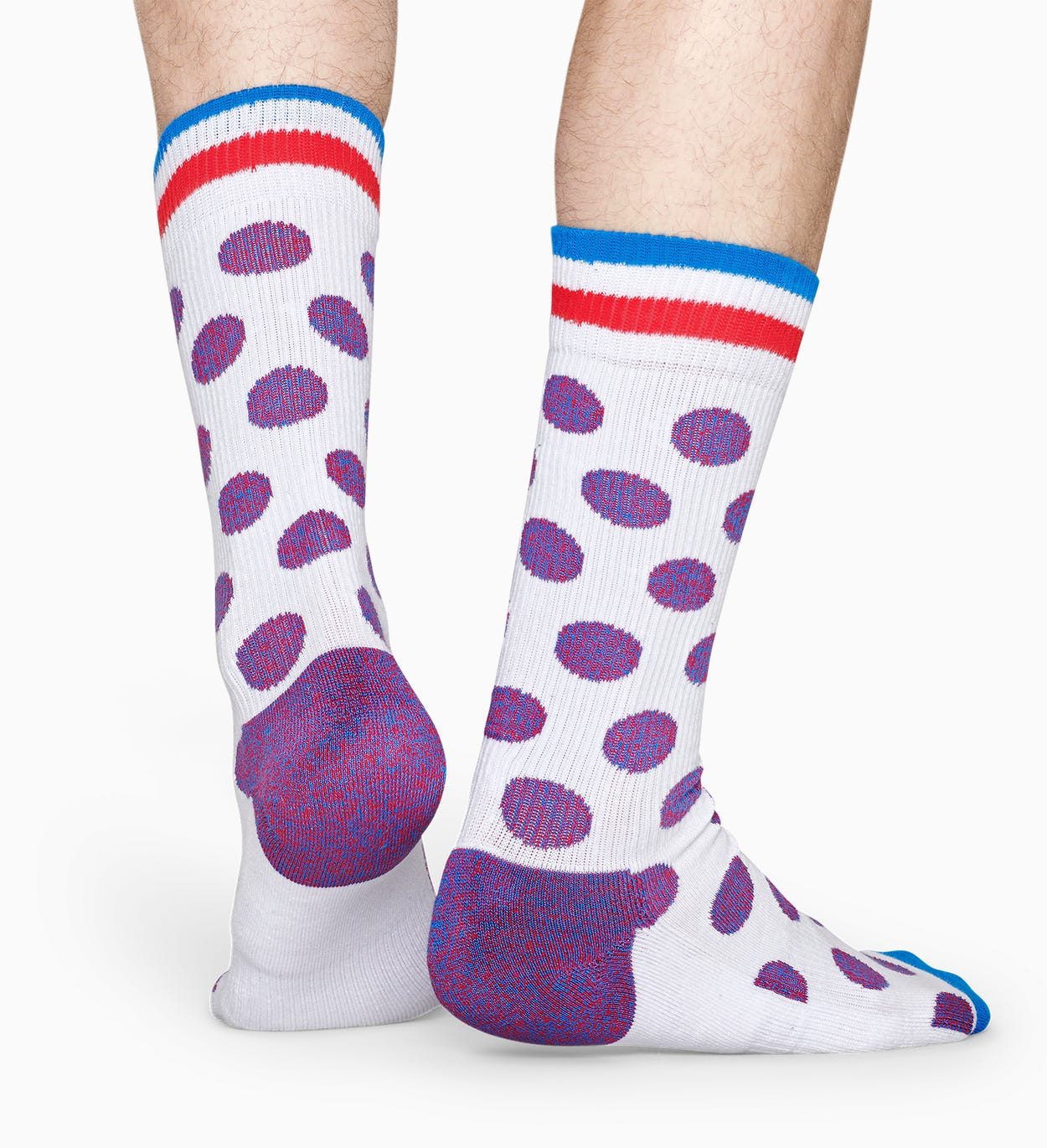 ホワイト スポーツソックス : ビッグ ドット - ATHLETIC | Happy Socks