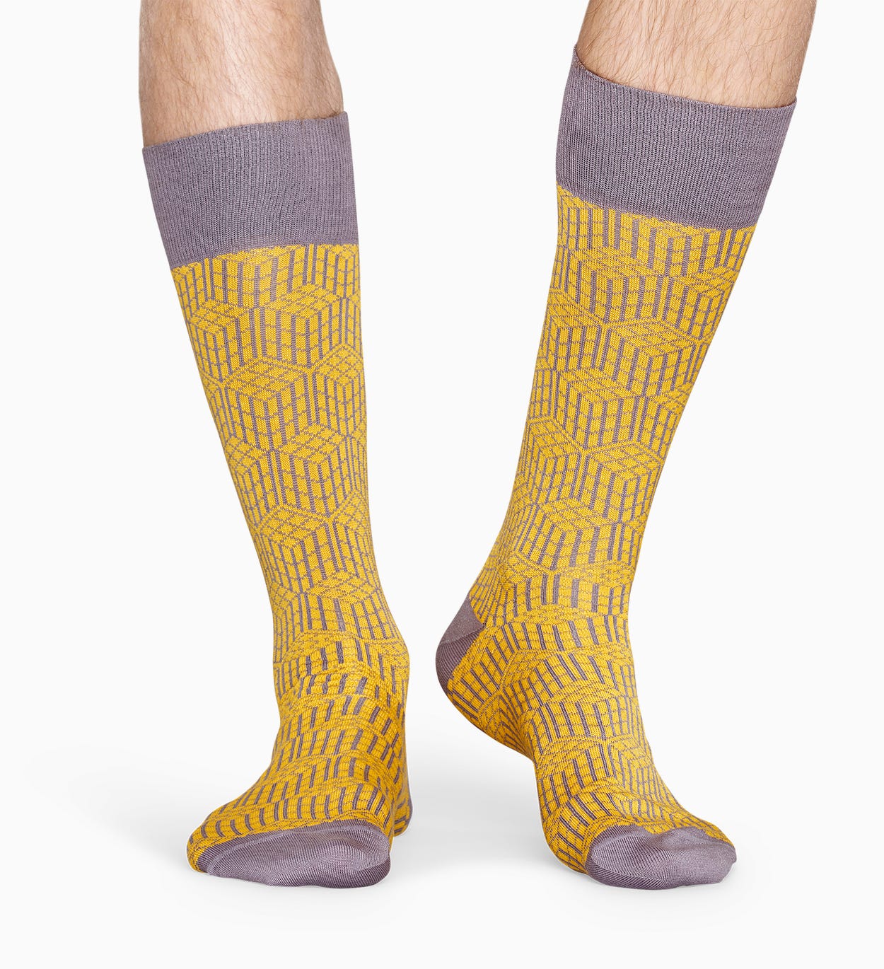 Gelbe Anzugsocken: Geometric - Dressed | Happy Socks