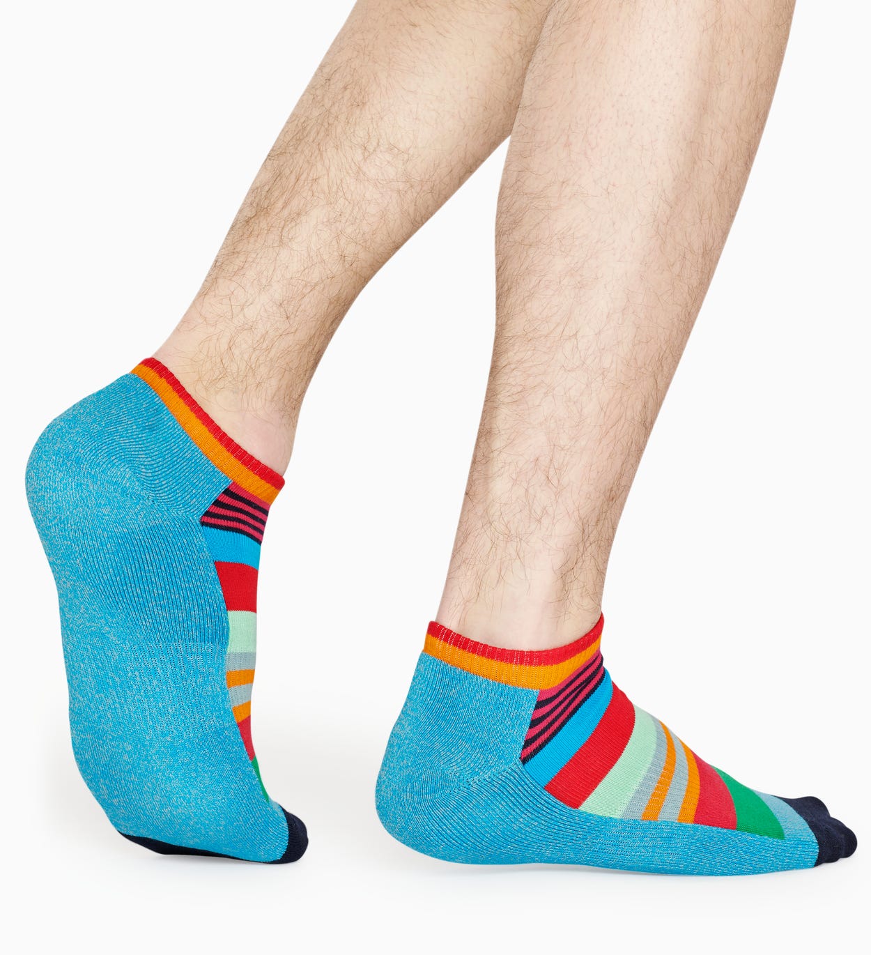 Blaue, rote Sneaker-Socken: Stripe - ATHLETIC | Happy Socks
