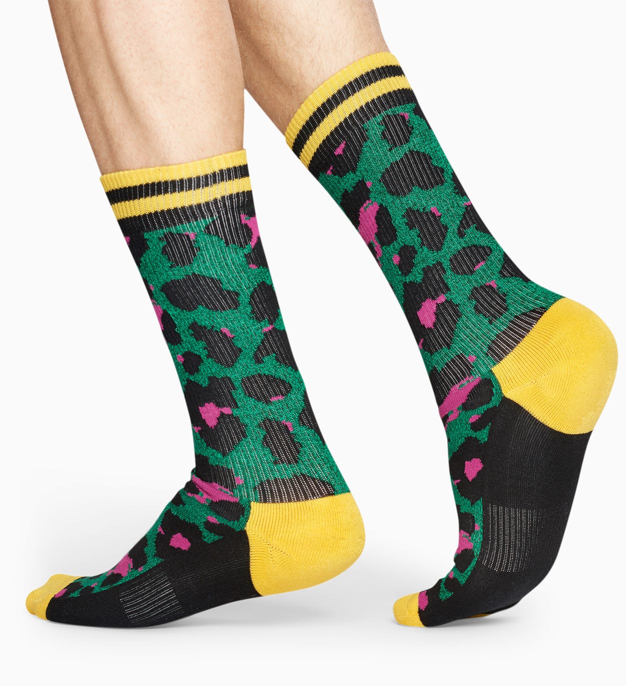 Green sport socks: Leopard - ATHLETIC | Happy Socks